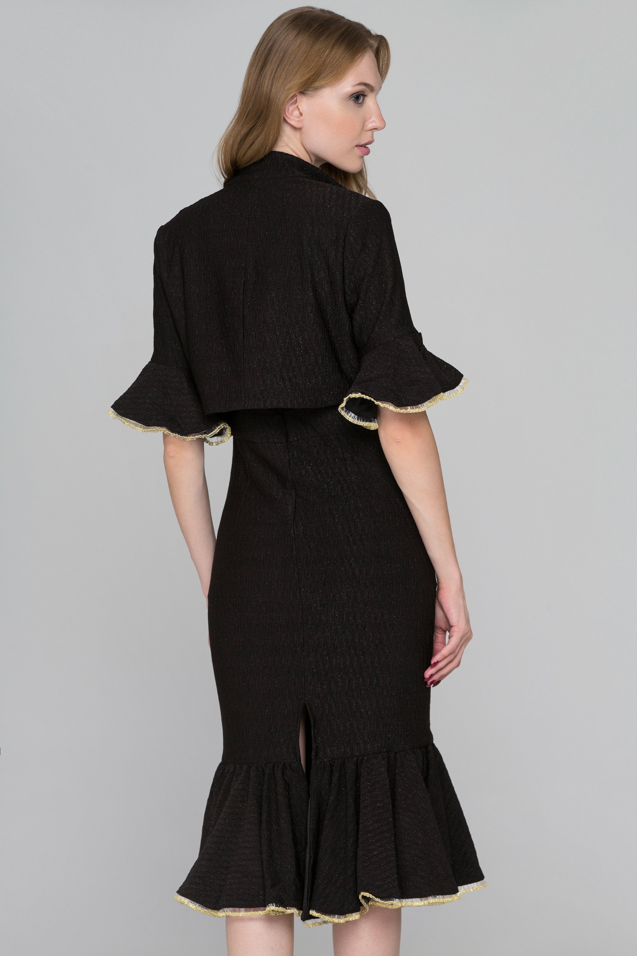 Black Tango Two-Piece Trumpet Midi Dress - ownthelooks-Development