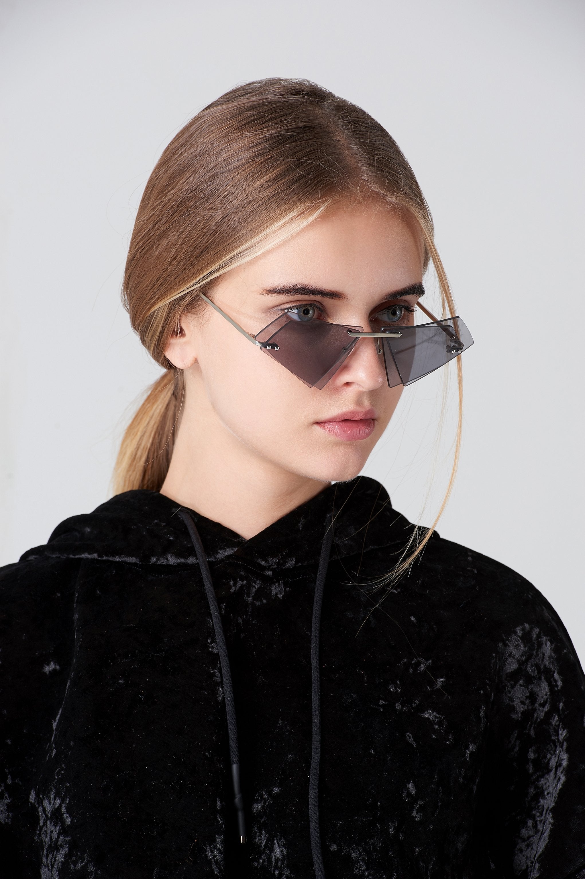 Black Trapezoid Sunglasses - ownthelooks-Development