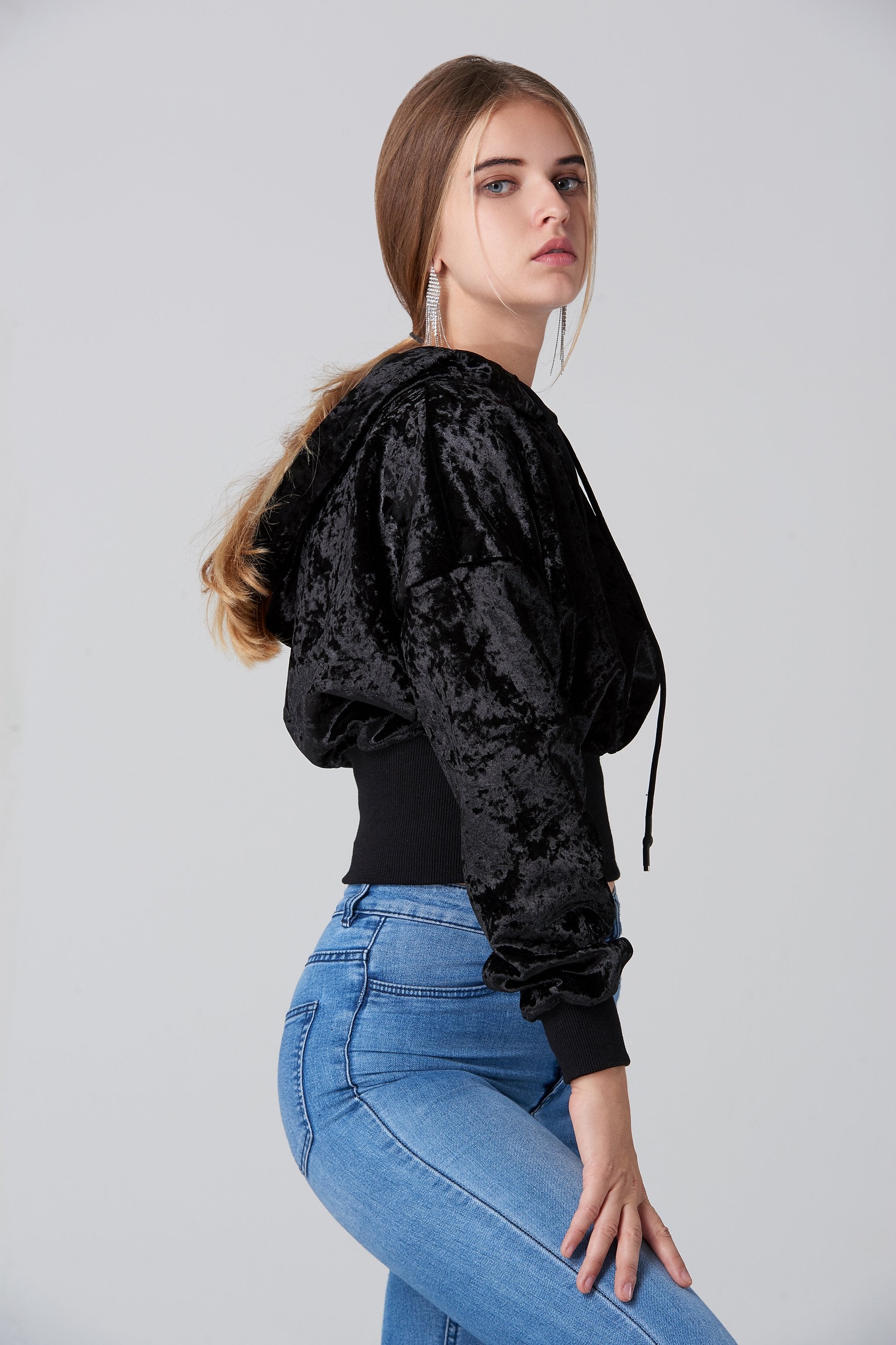 Black Velvet Hoodie - ownthelooks-Development