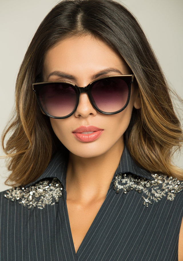 Black and Purple Gradient Lens Sunglasses - ownthelooks-Development