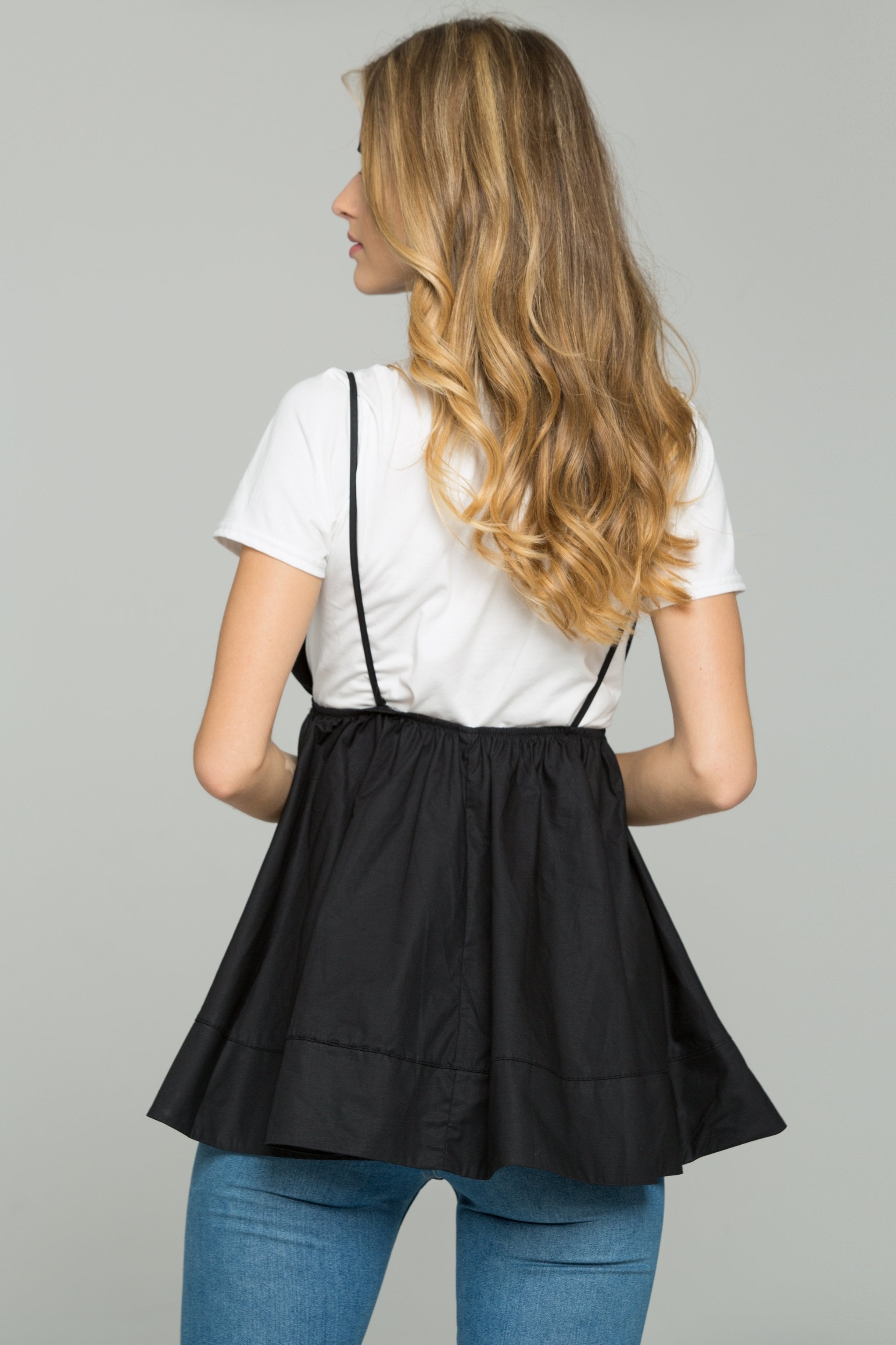 Black and White Babydoll Spaghetti Strap Top Set - ownthelooks-Development