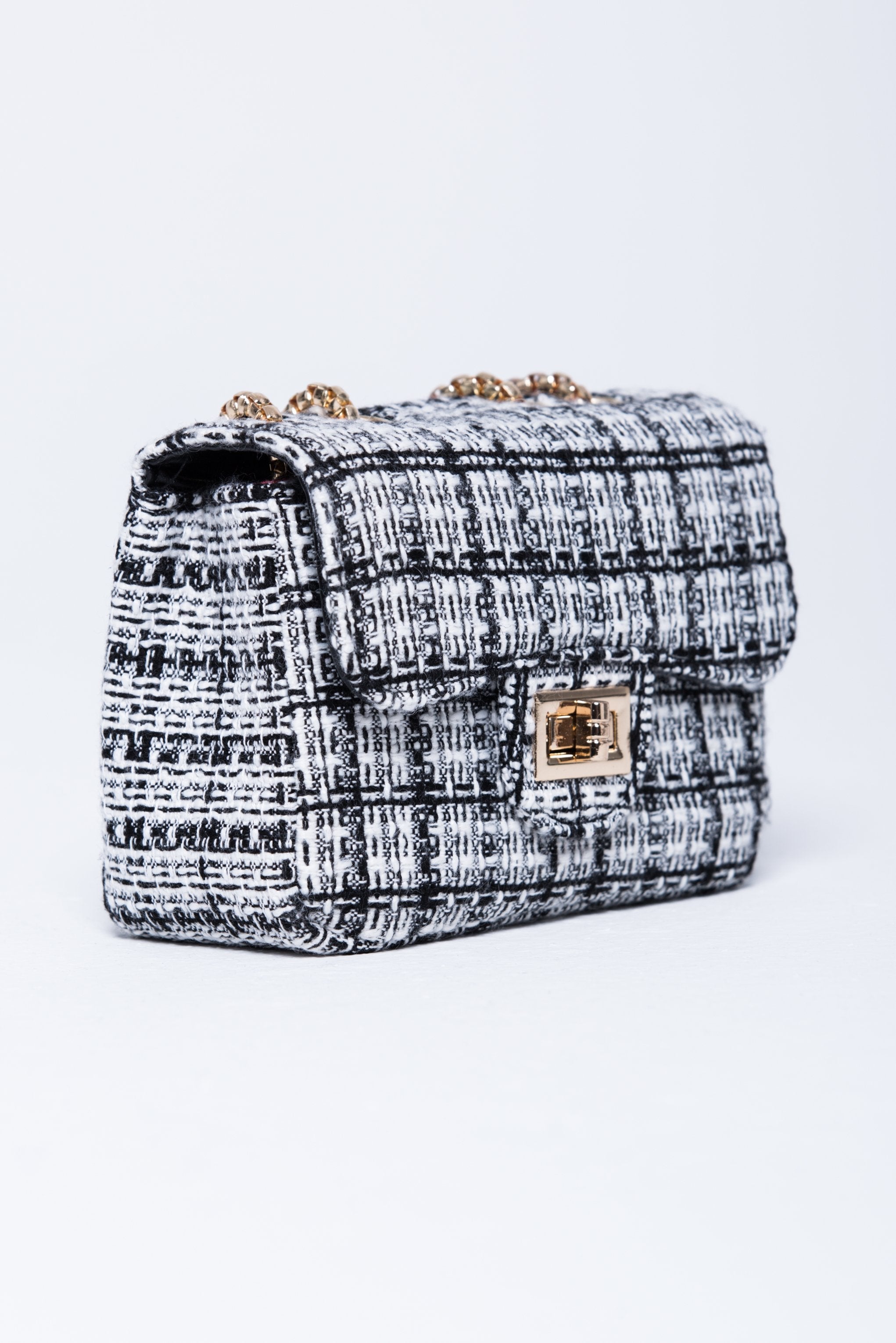 Black and White Threaded Royal Sling Bag - ownthelooks-Development