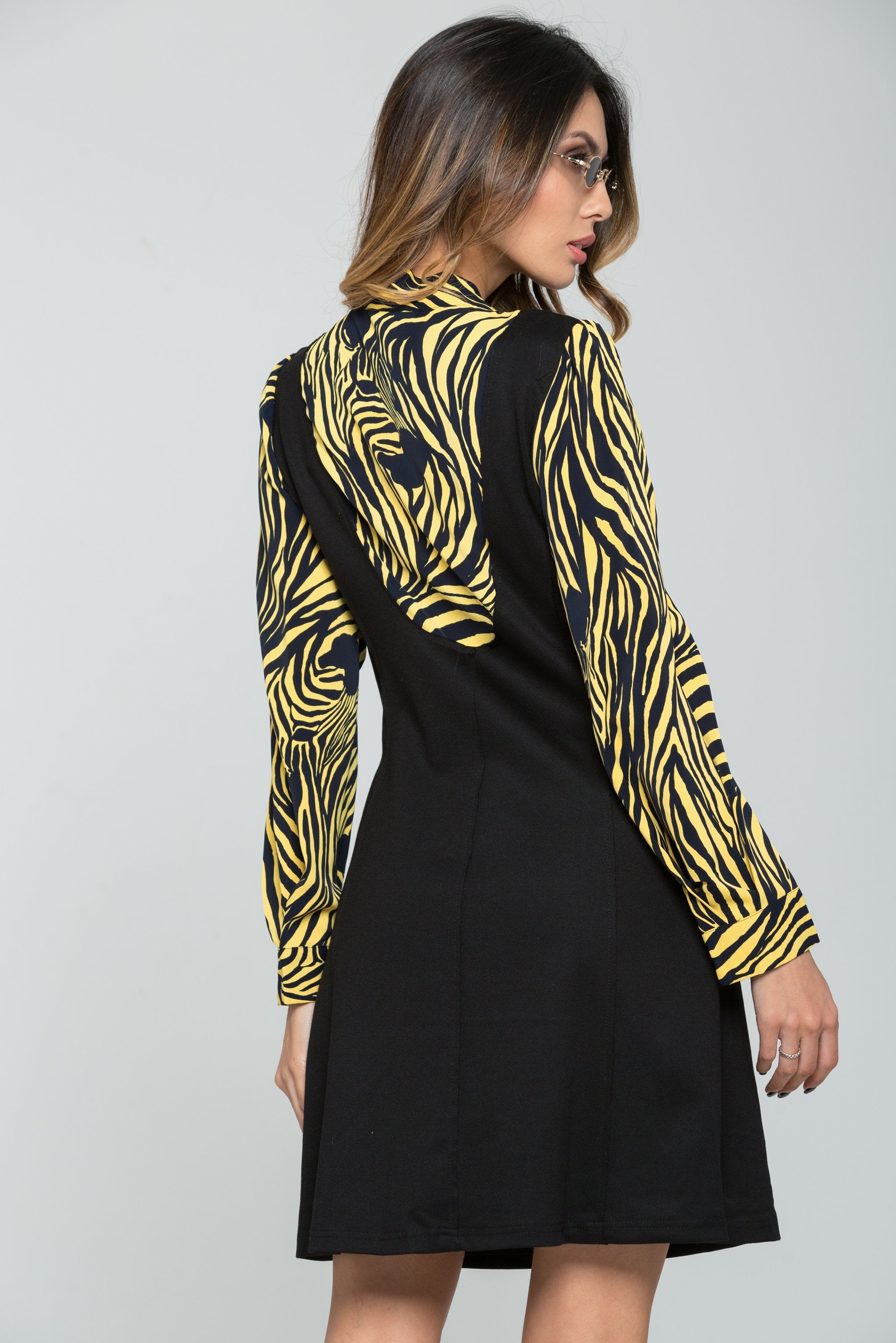 Black and Yellow Zebra Print Dress - ownthelooks-Development