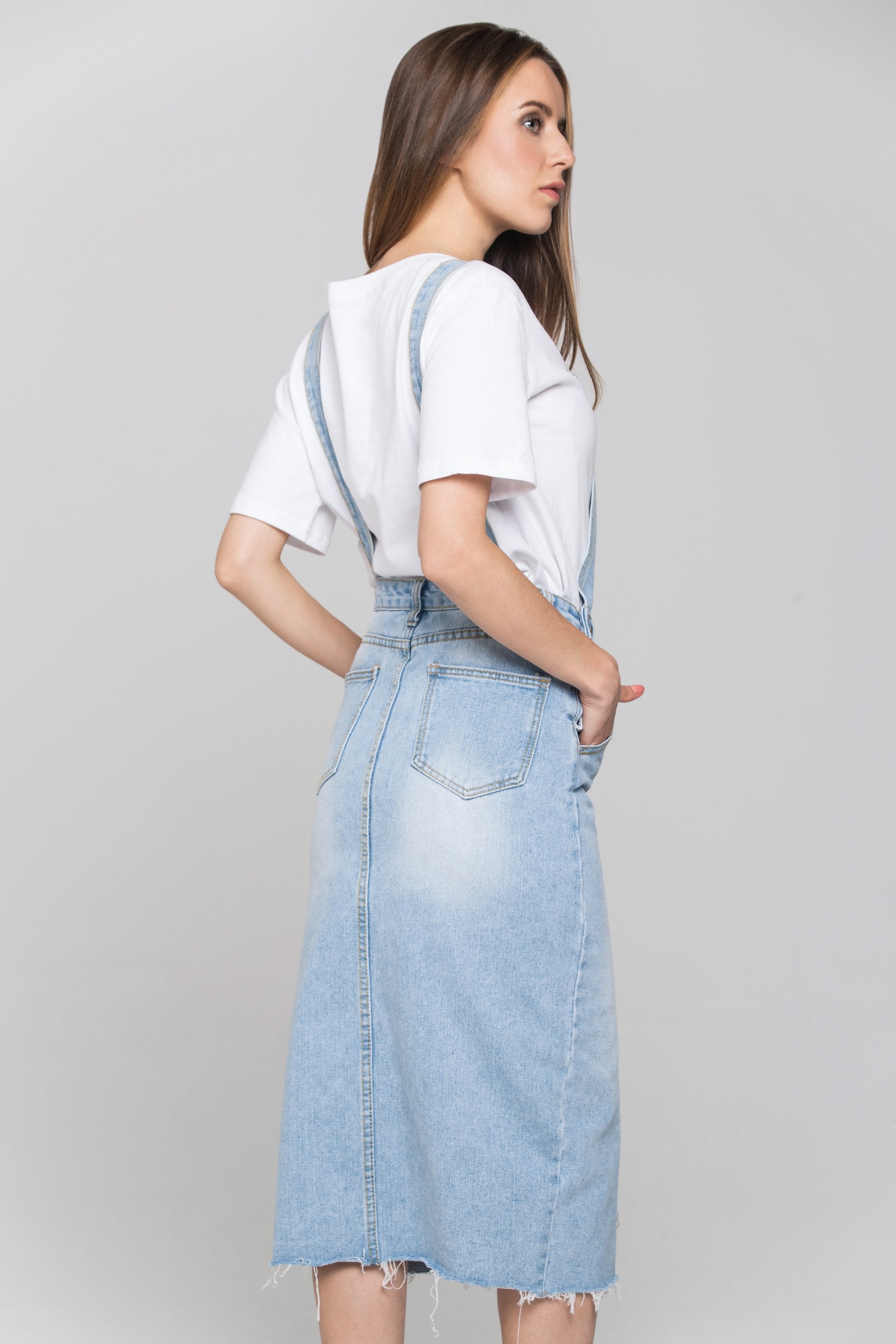 Blue Denim Jumper Skirt - ownthelooks-Development