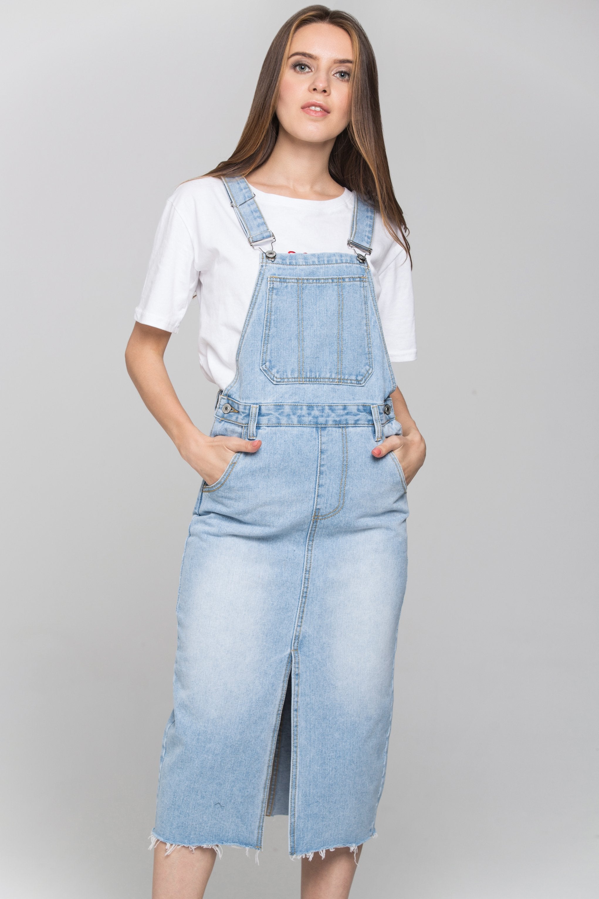 Blue Denim Jumper Skirt - ownthelooks-Development