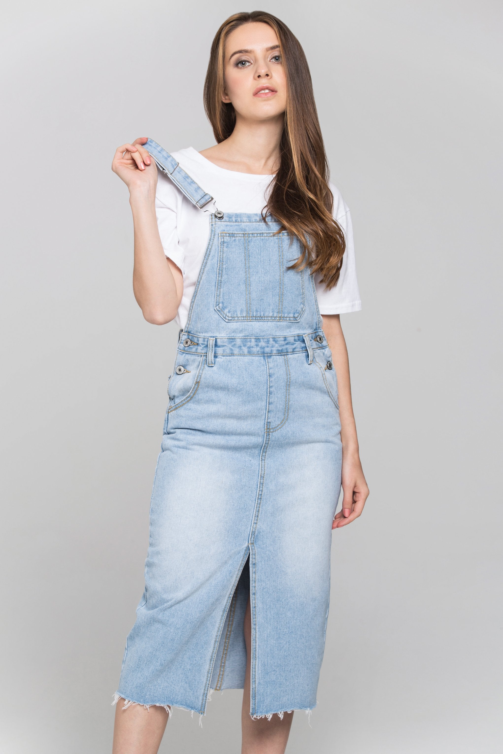 Blue Denim Jumper Skirt - ownthelooks-Development