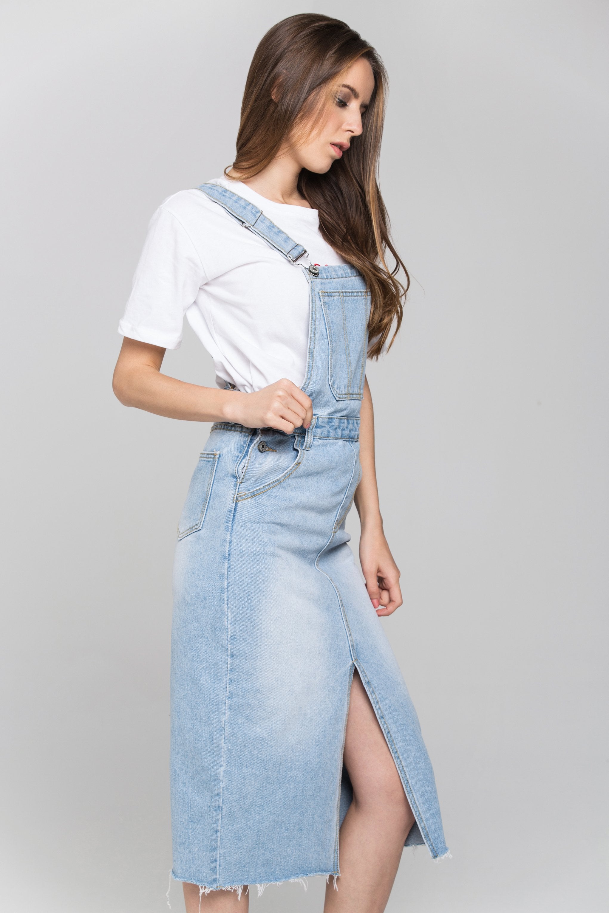 Blue Denim Jumper Skirt - ownthelooks-Development
