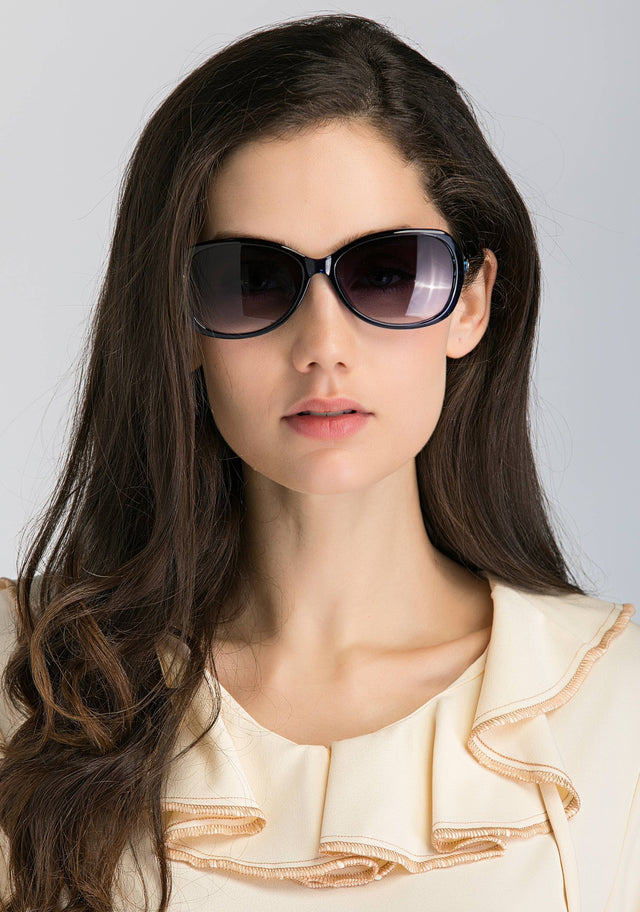 Blue Gradient Lenses Slim Arm Oval Sunglasses - ownthelooks-Development