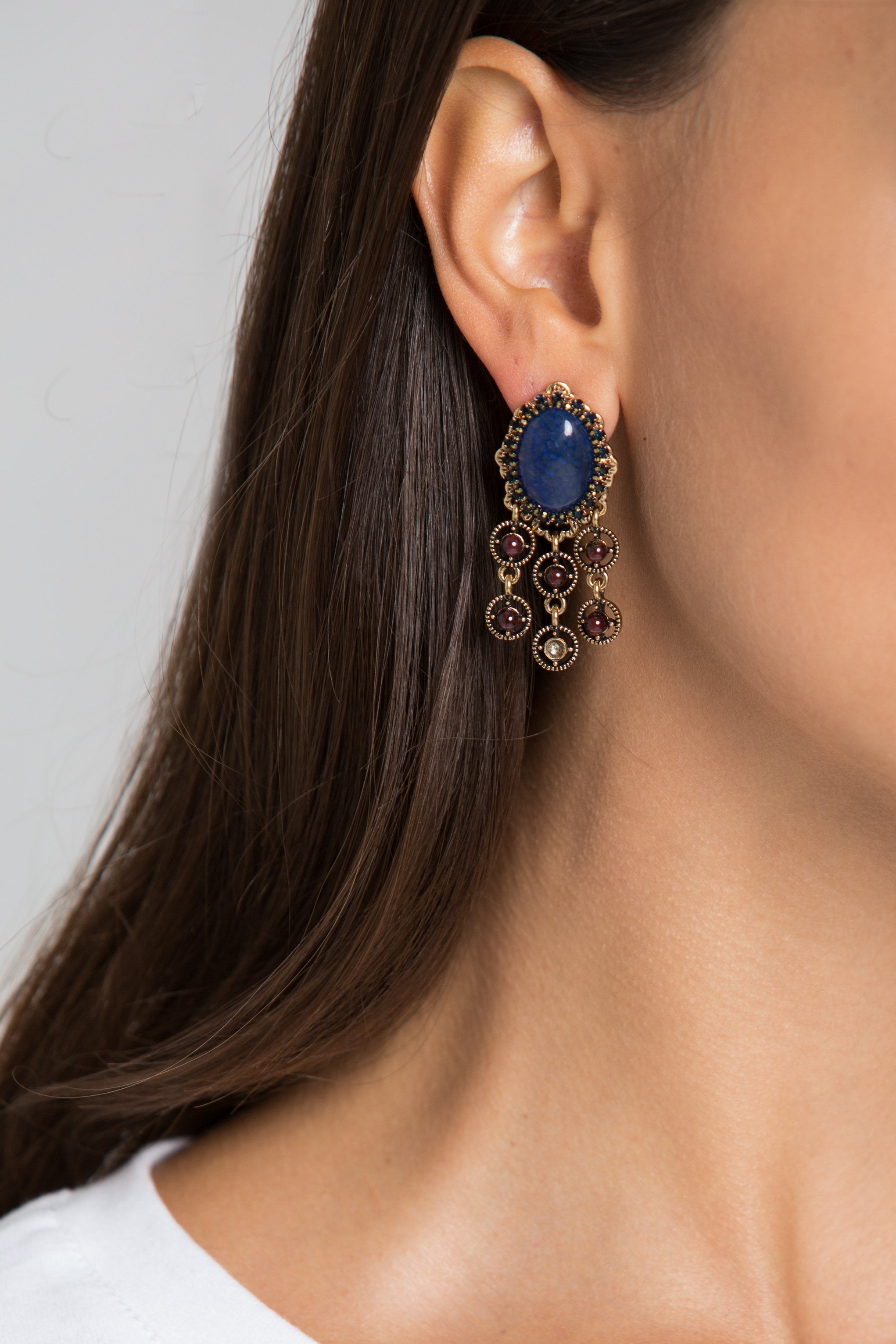 Blue Jasper Vintage Earrings - ownthelooks-Development