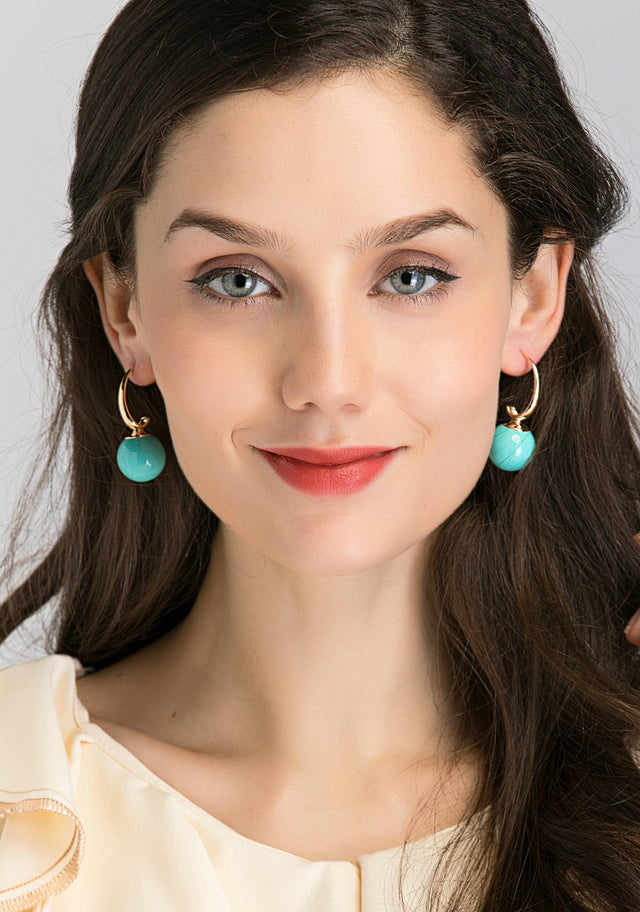 Blue Sphere Drop Earrings - ownthelooks-Development