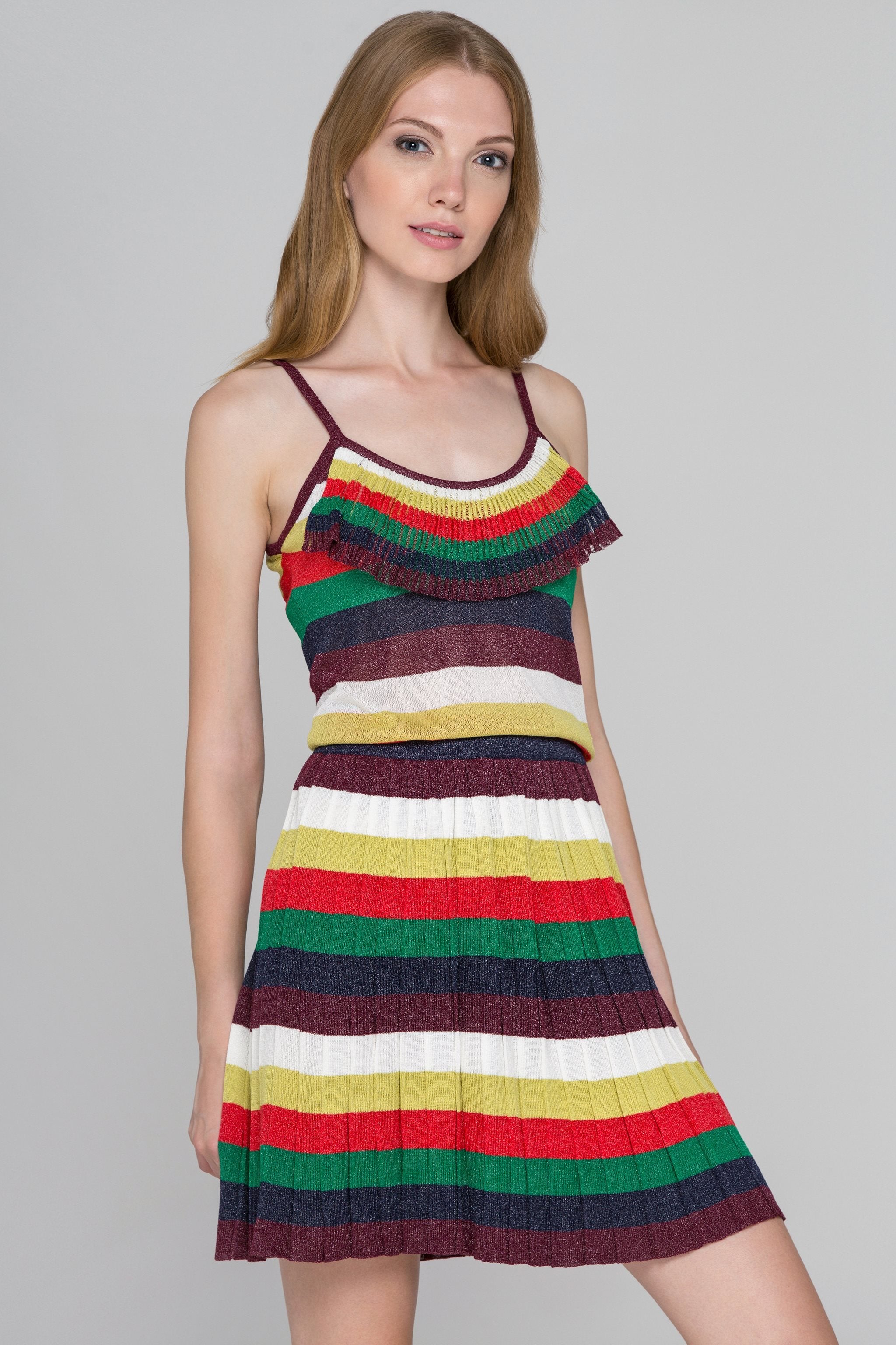Boho Rainbow Knit Tassel Bib Midi Dress - ownthelooks-Development