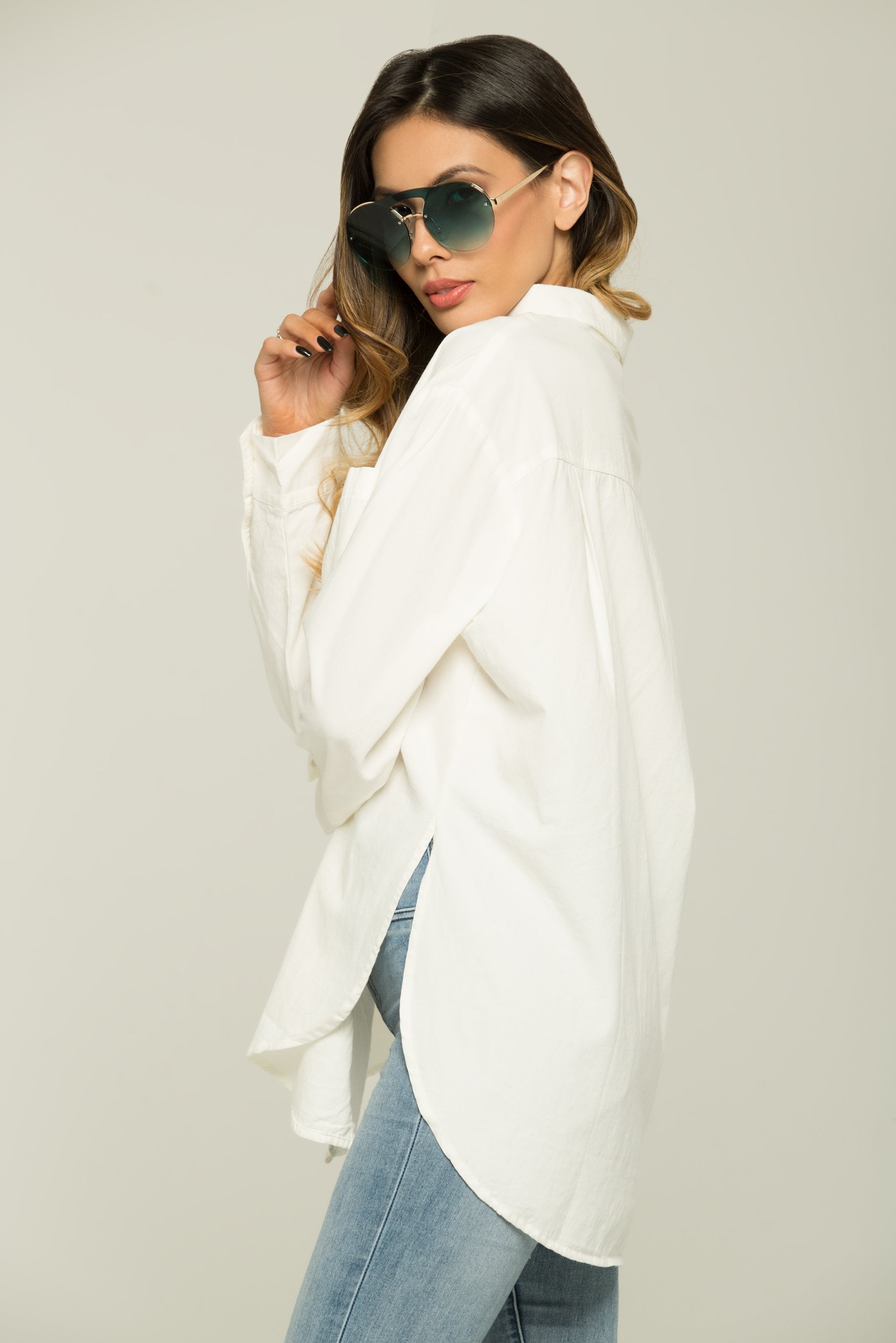 Bright White Button-up Shirt - ownthelooks-Development