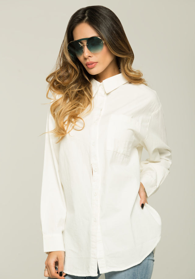 Bright White Button-up Shirt - ownthelooks-Development
