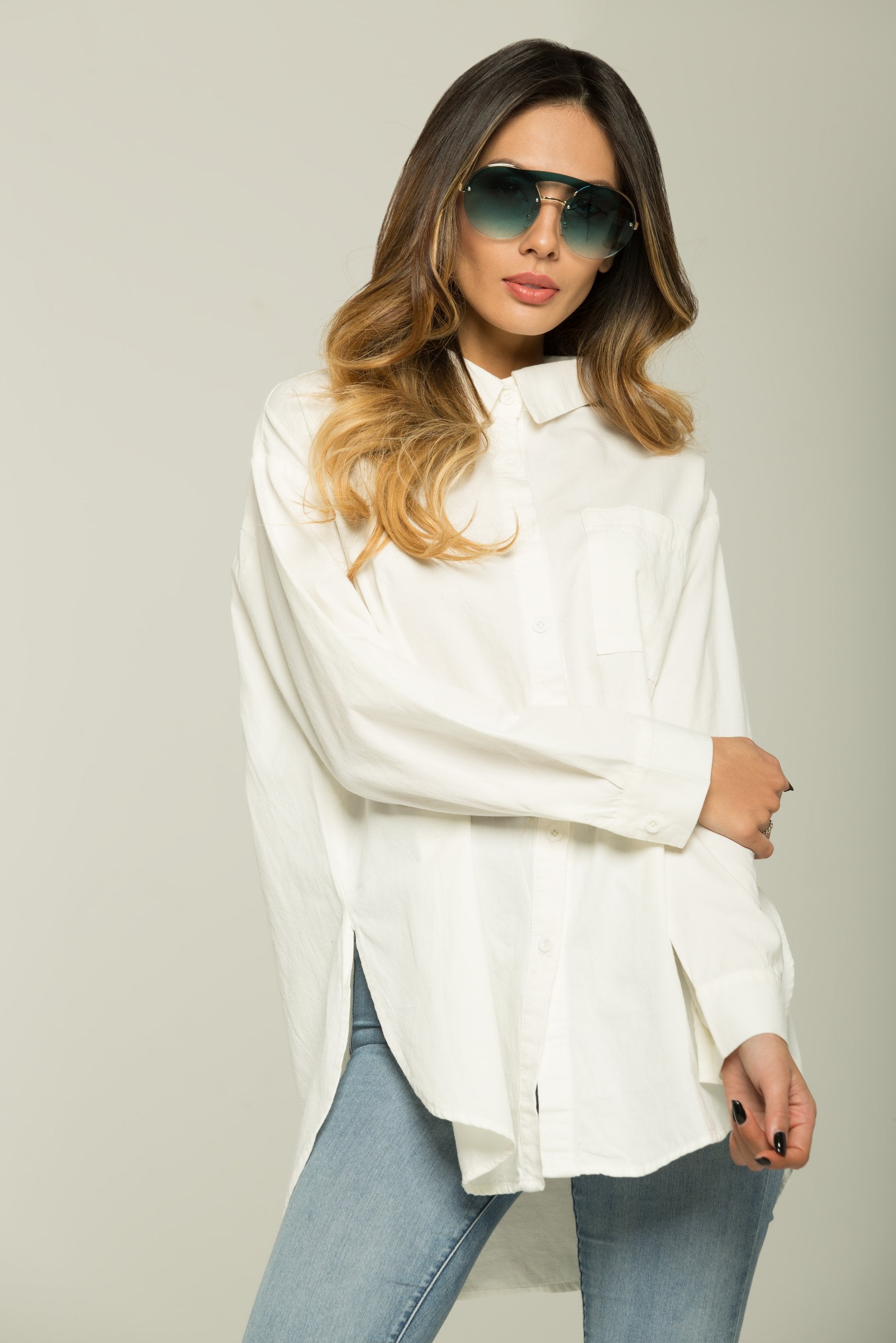 Bright White Button-up Shirt - ownthelooks-Development