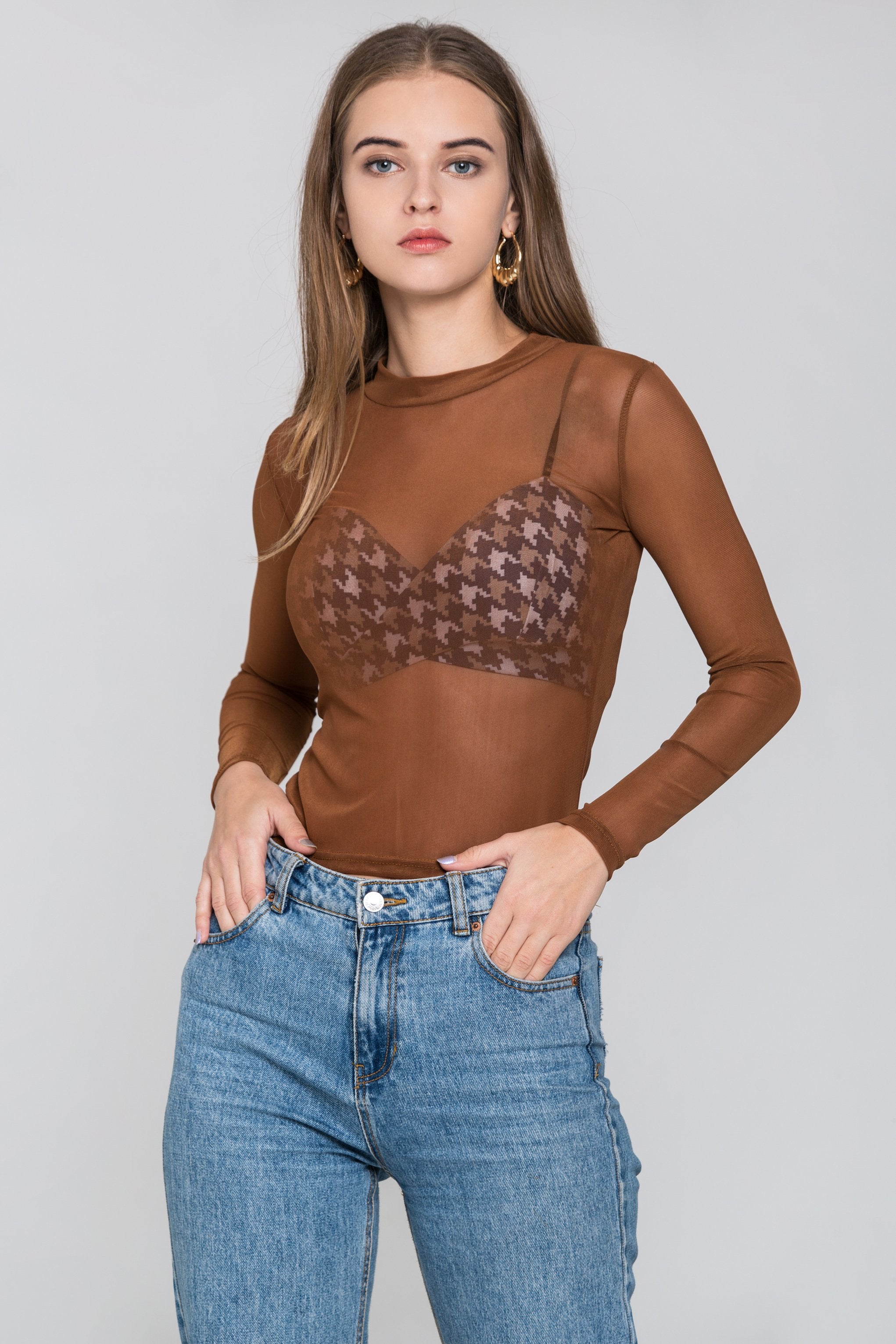 Brom Long Sleeves Sheer Top - ownthelooks-Development