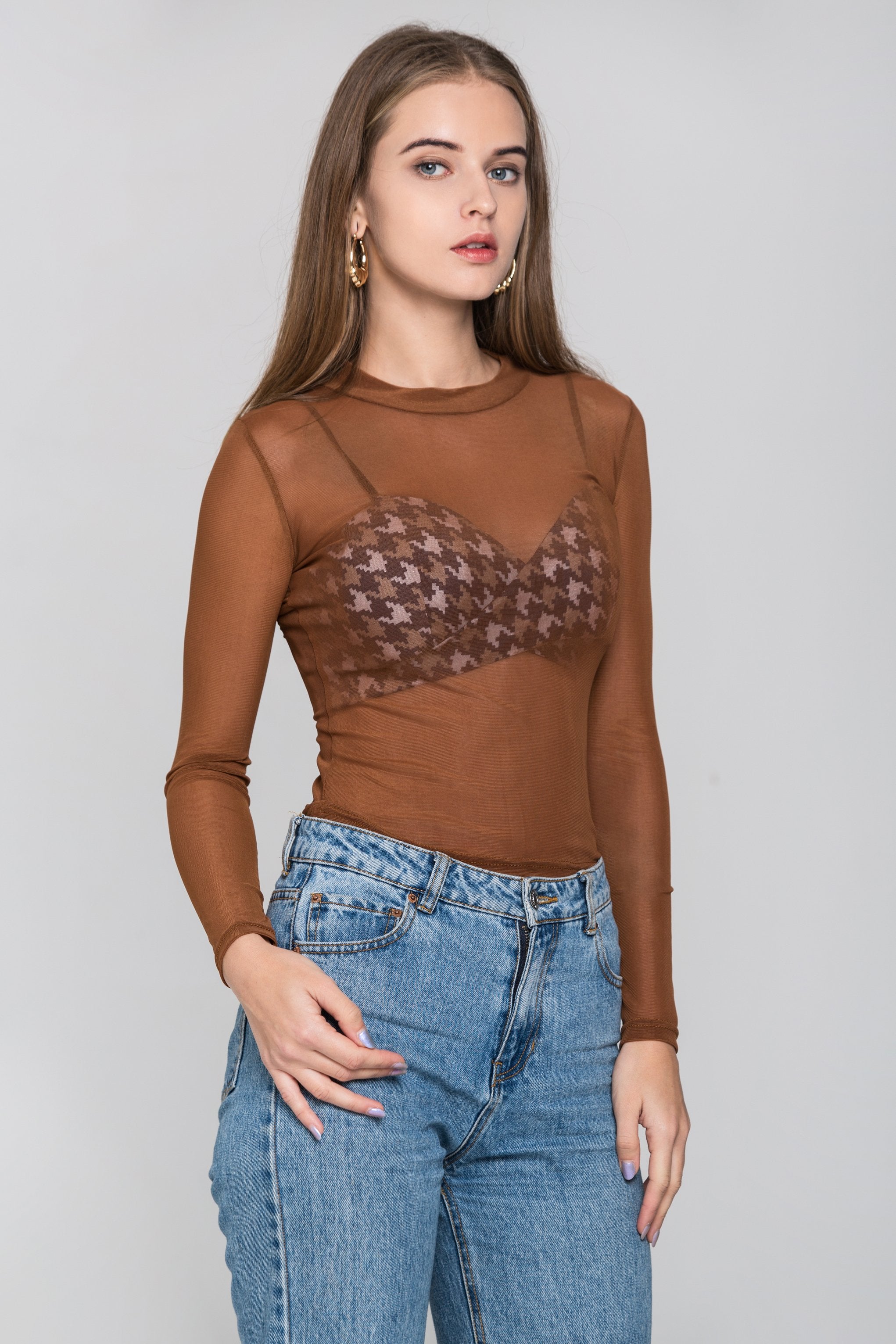 Brom Long Sleeves Sheer Top - ownthelooks-Development