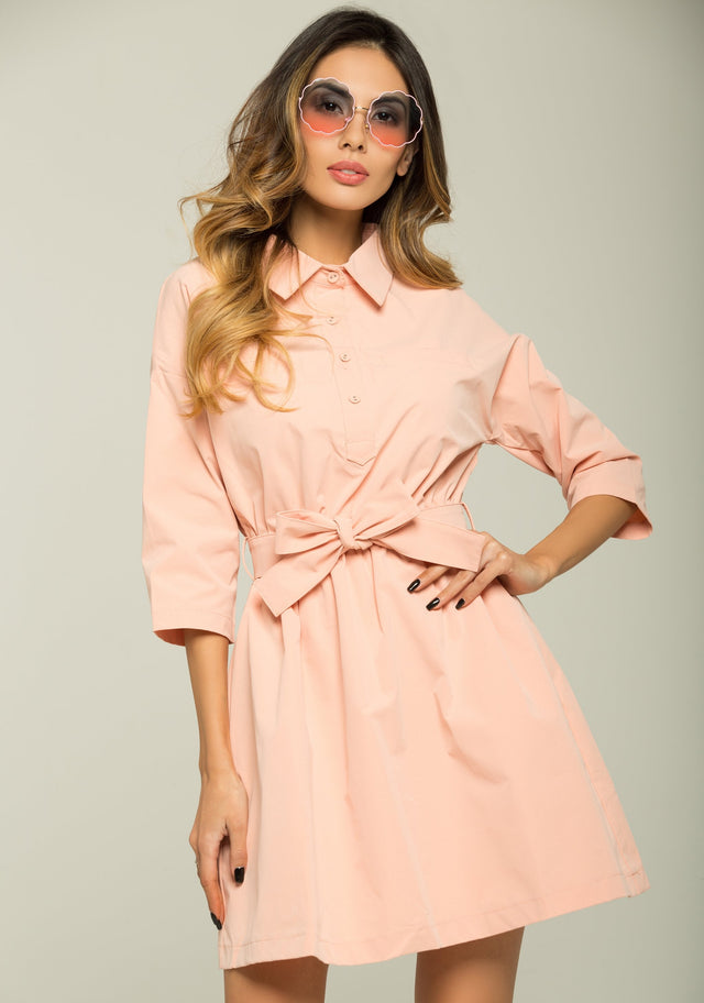 Bubblegum Pink Shirt Dress - ownthelooks-Development