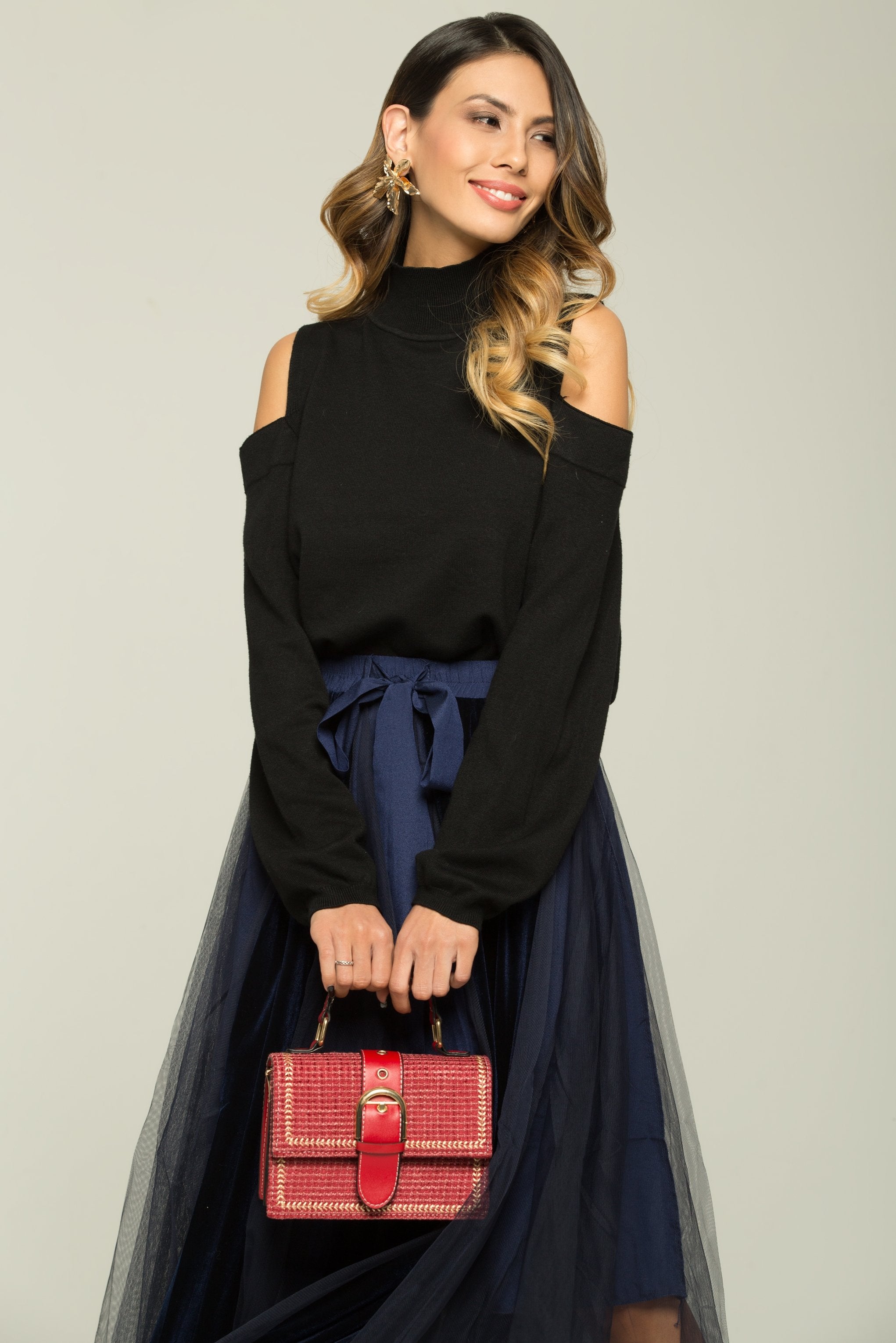 Carmine Red Buckle Handbag - ownthelooks-Development