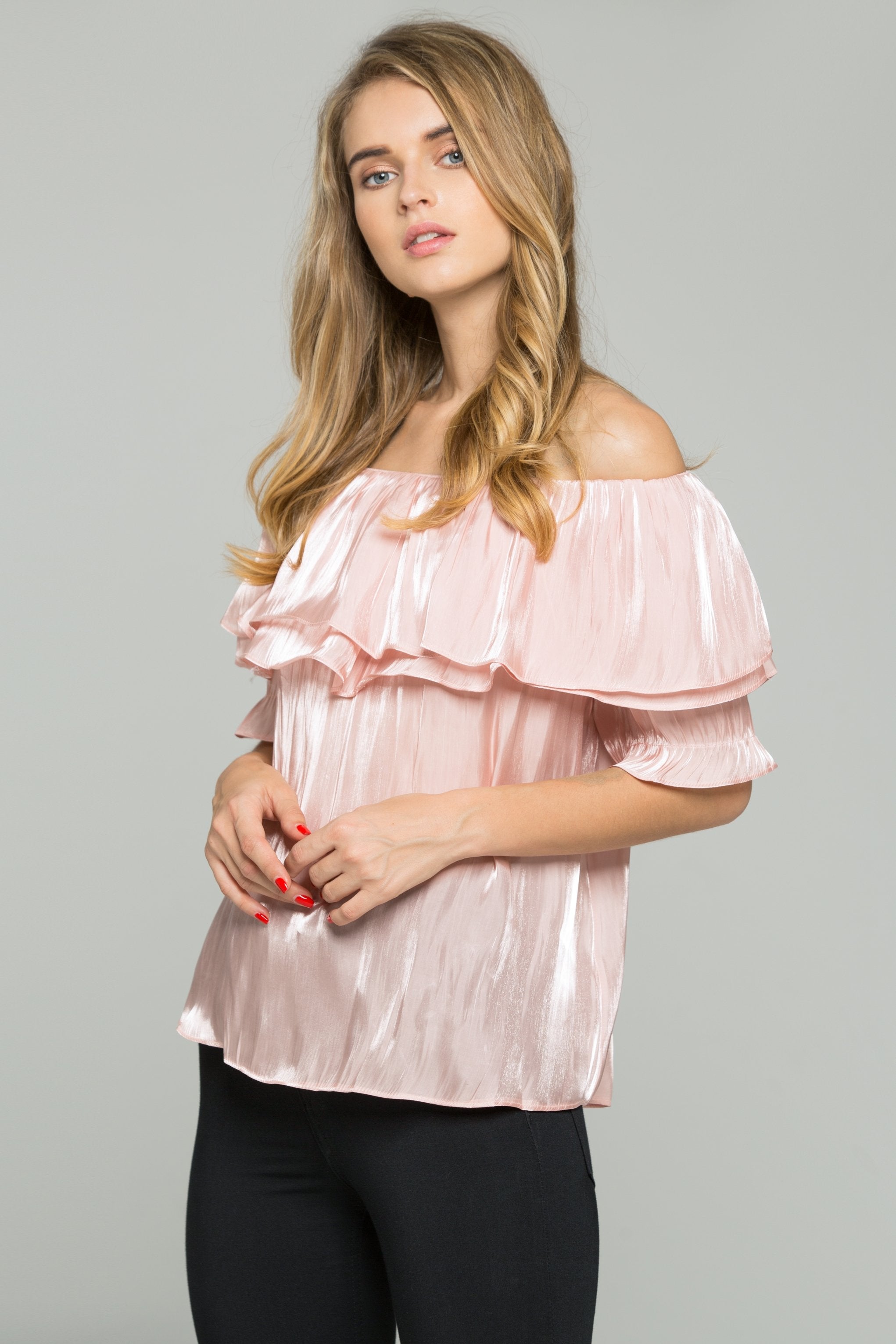 Carnation Off the Shoulder Flounce Top - ownthelooks-Development