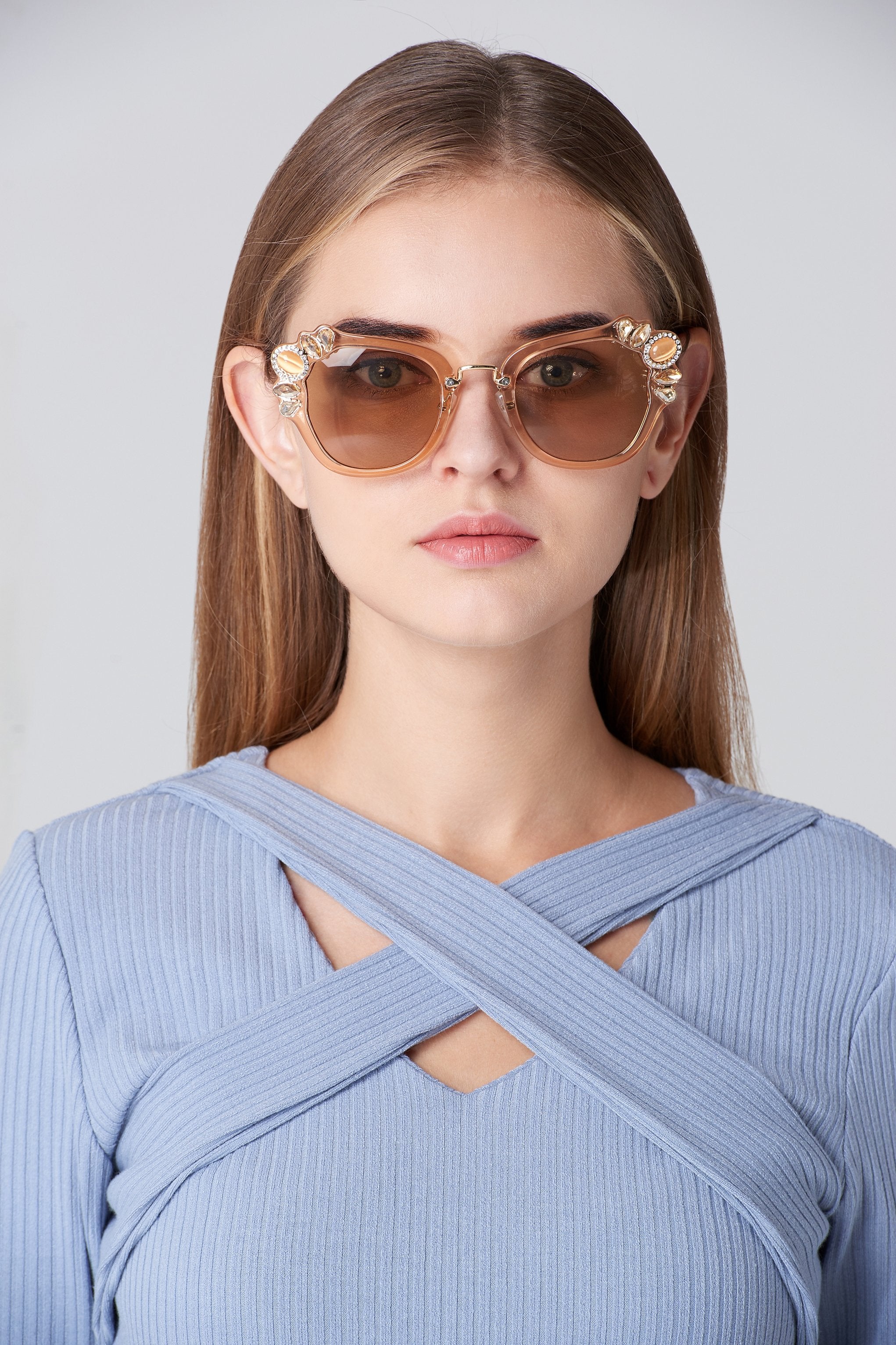 Champagne Jewel Tip Sunglasses - ownthelooks-Development