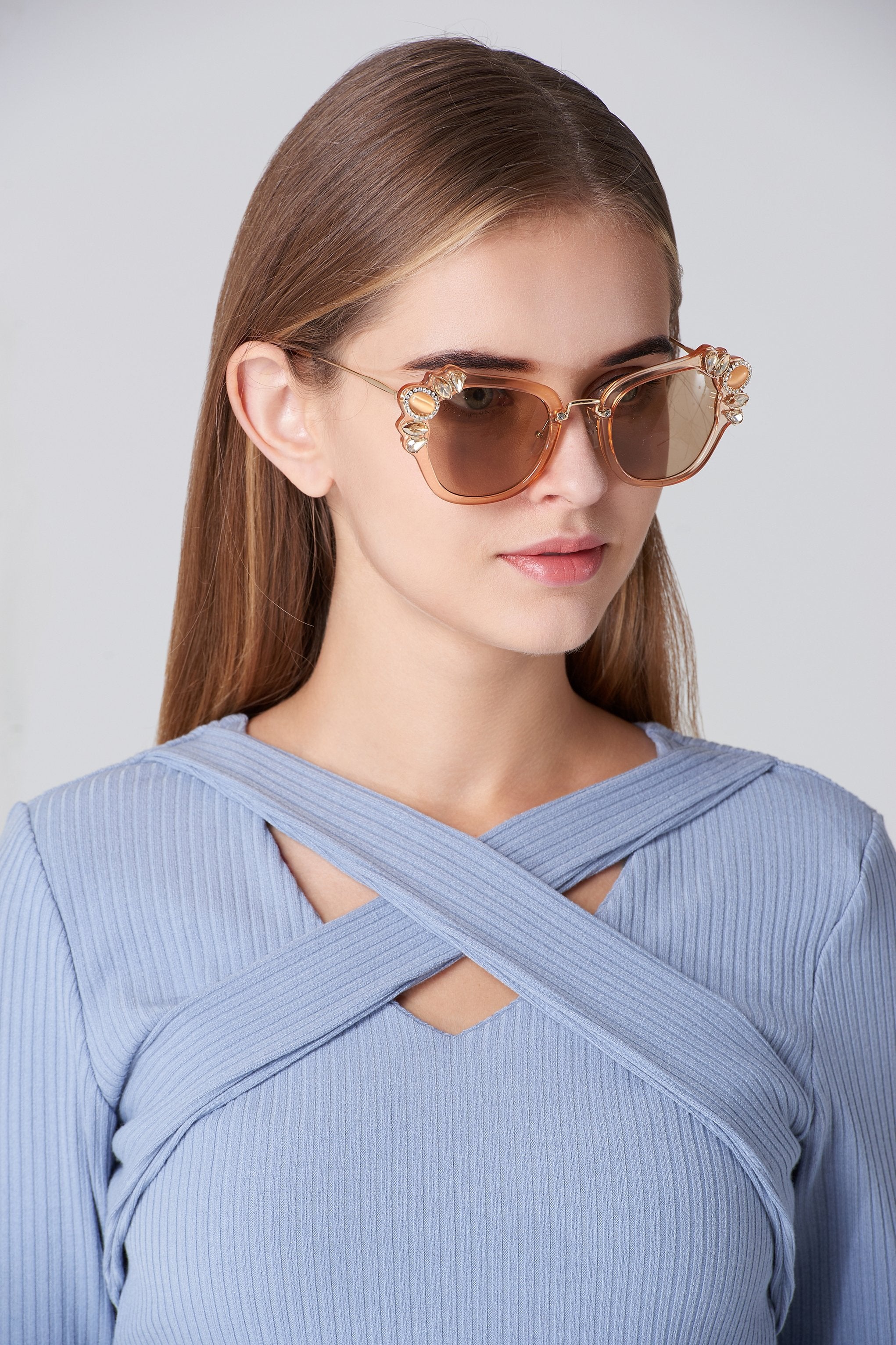 Champagne Jewel Tip Sunglasses - ownthelooks-Development