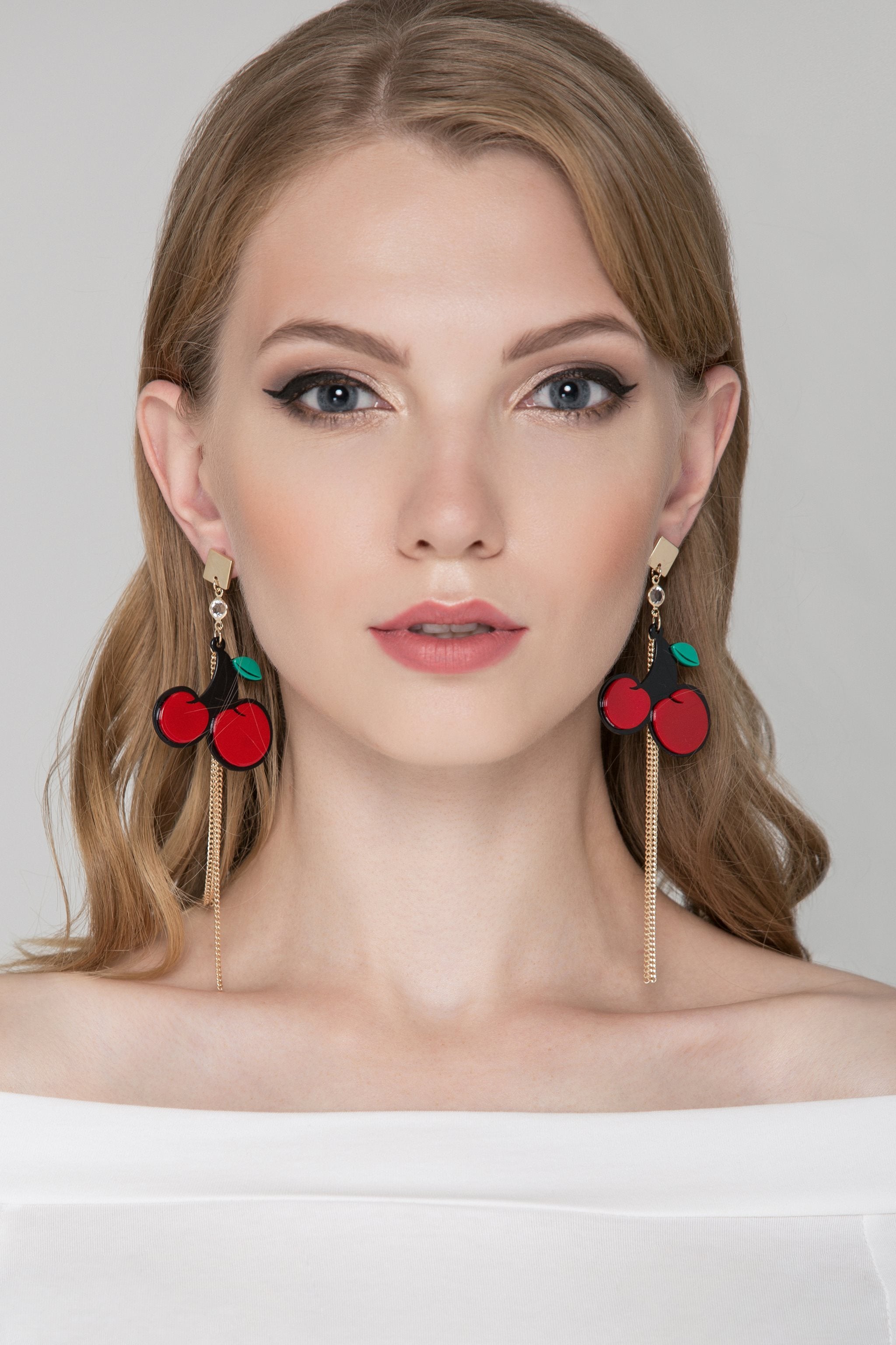 Cherry Acrylic Earrings - ownthelooks-Development