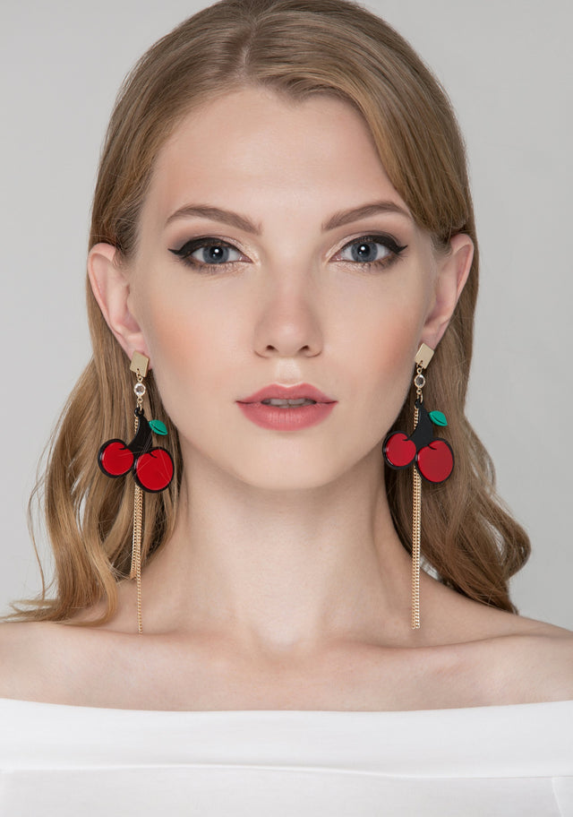 Cherry Acrylic Earrings - ownthelooks-Development