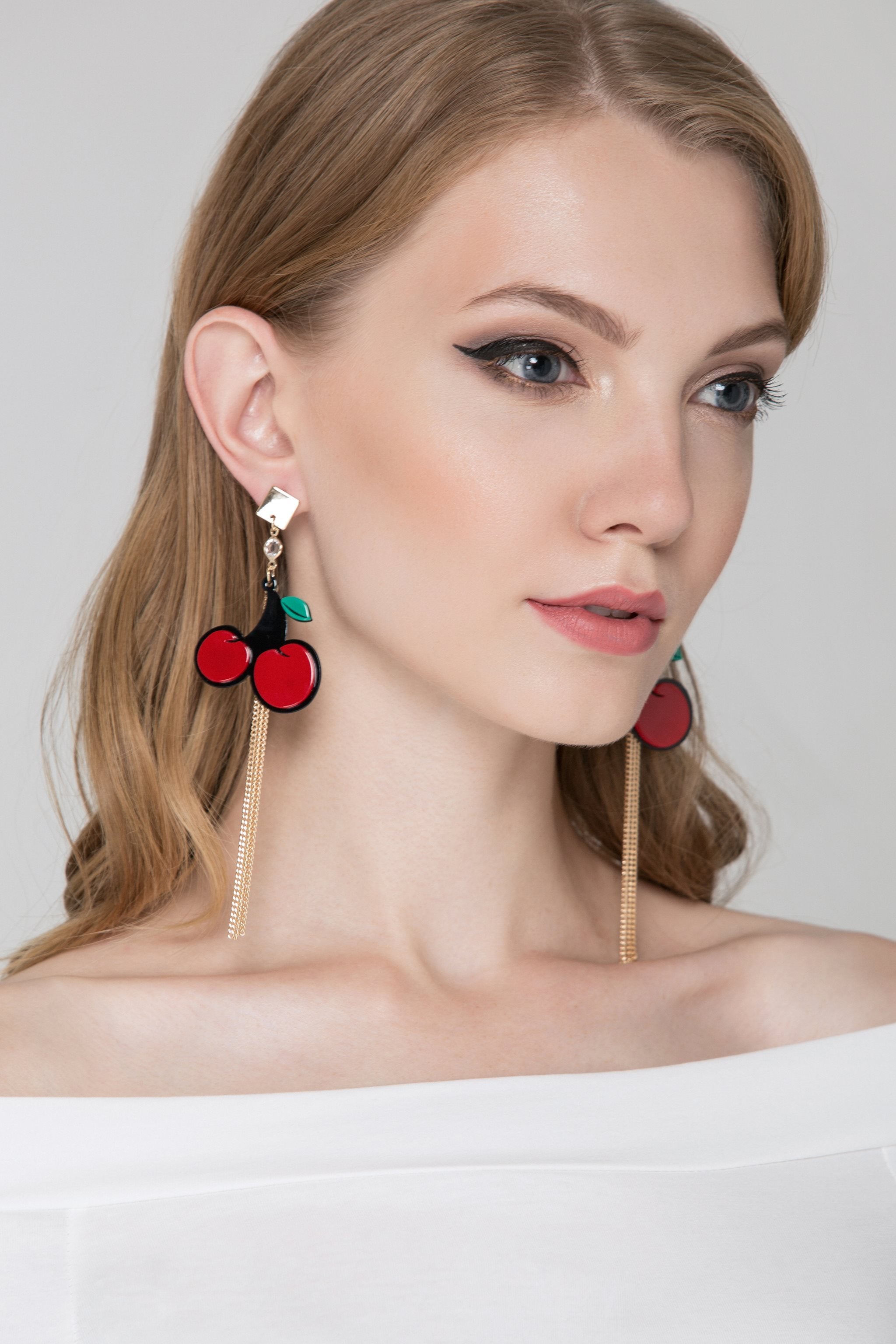 Cherry Acrylic Earrings - ownthelooks-Development