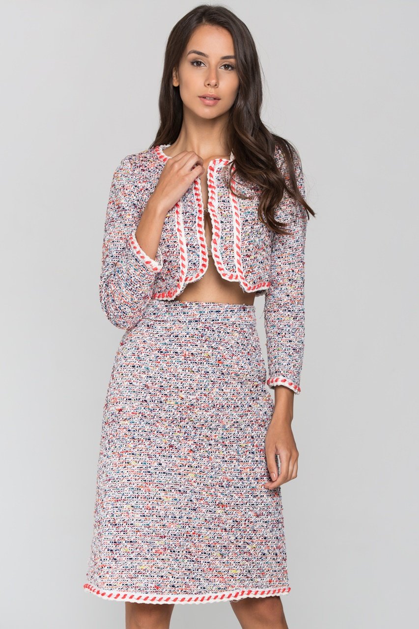 Confetti Tweed Blazer and Skirt Set - ownthelooks-Development