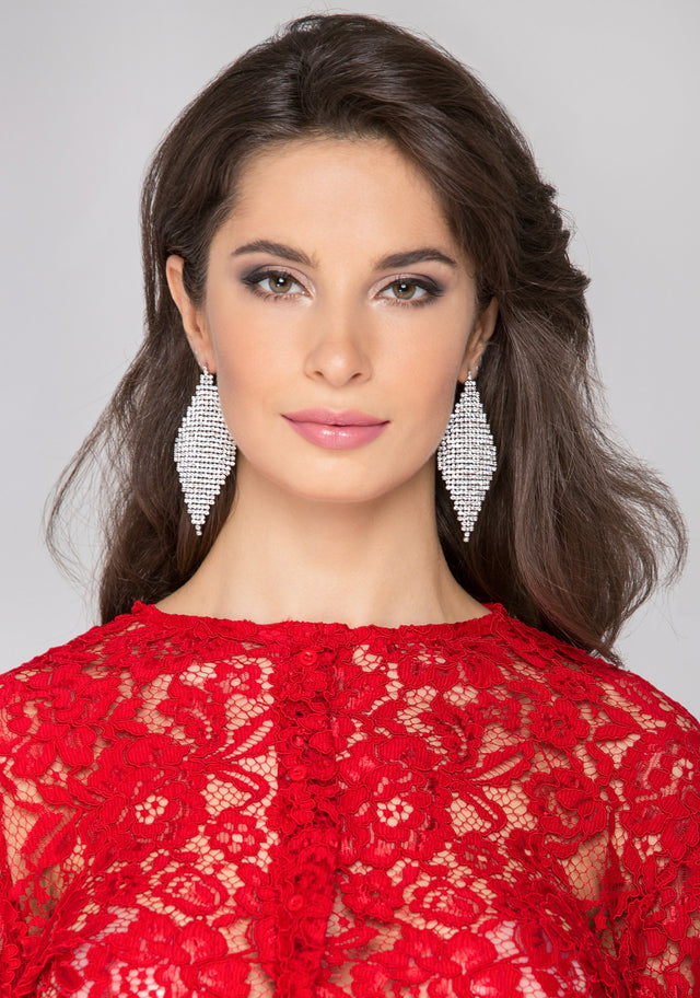 Drape Diamond Mesh Earrings - ownthelooks-Development