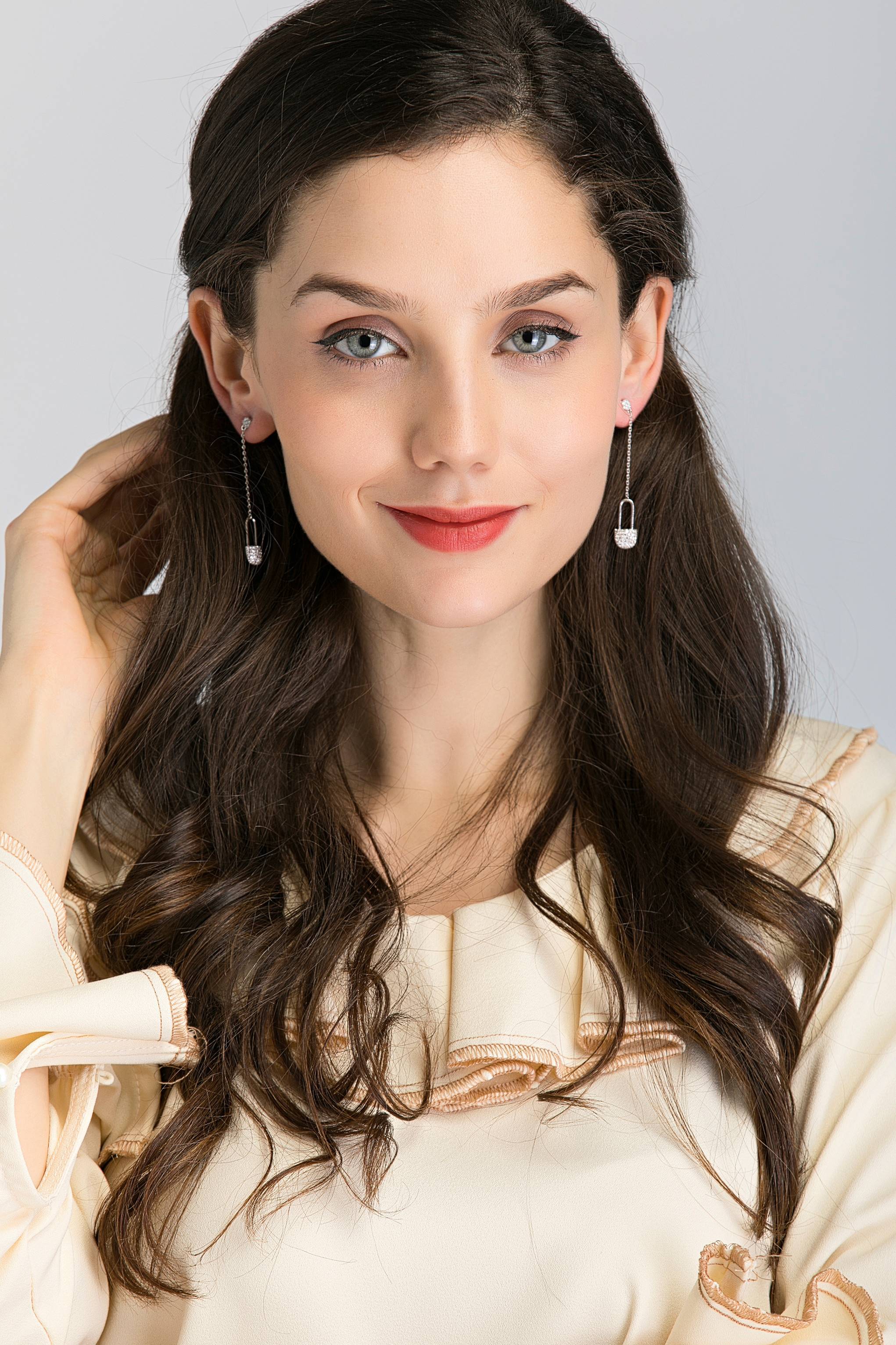 Drop Studded Lock Earrings - ownthelooks-Development