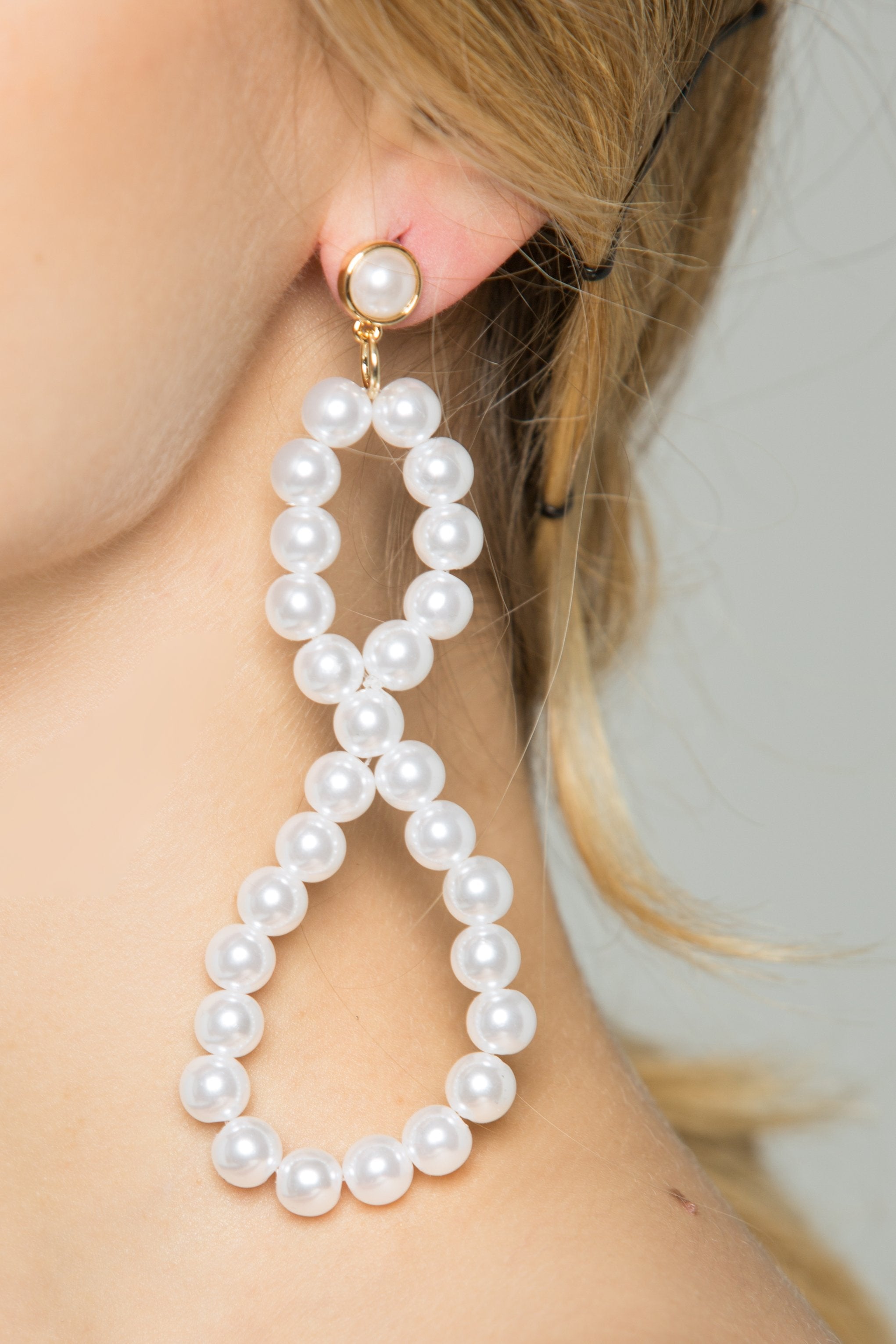 Faux Pearl Infinity Earrings - ownthelooks-Development