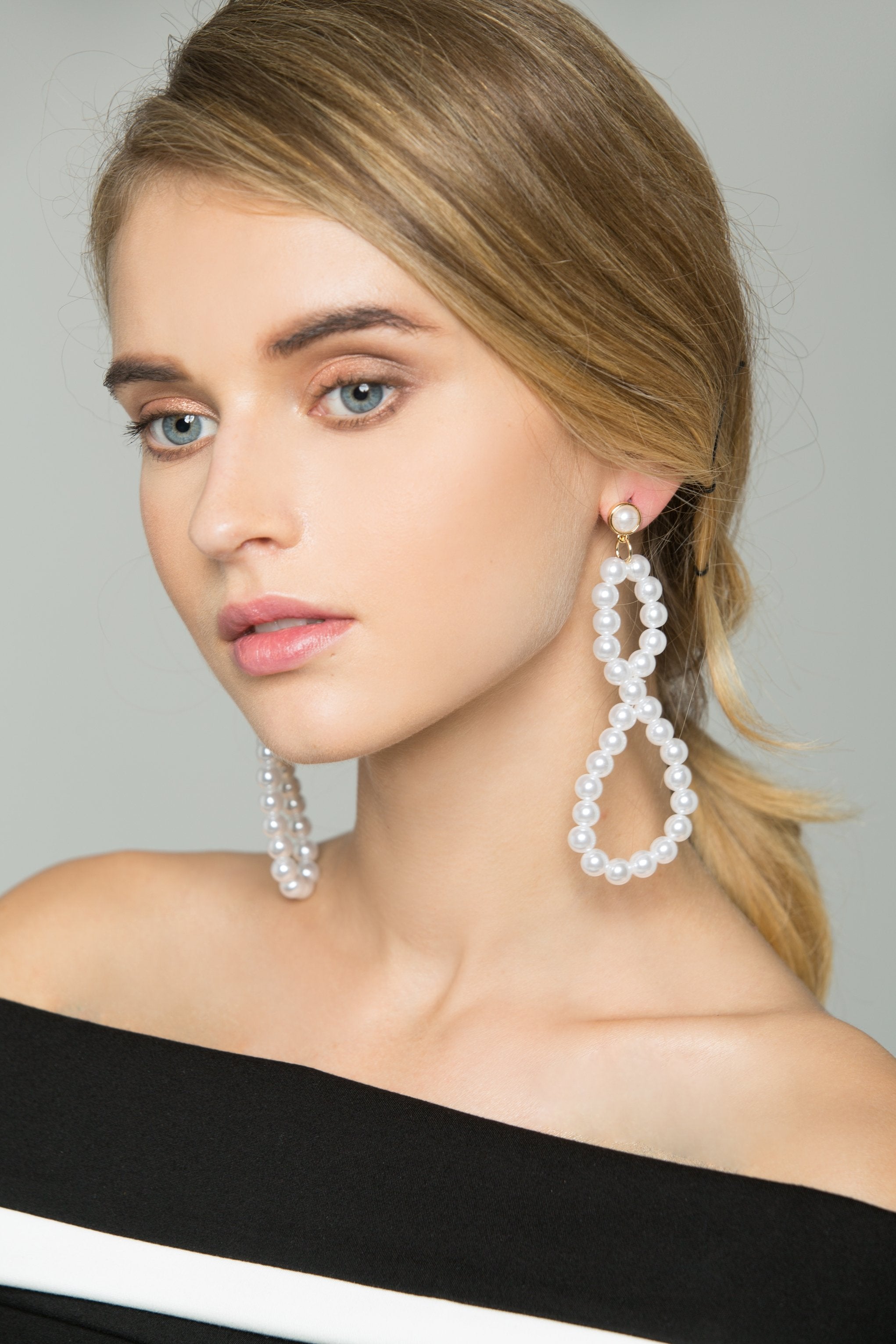 Faux Pearl Infinity Earrings - ownthelooks-Development