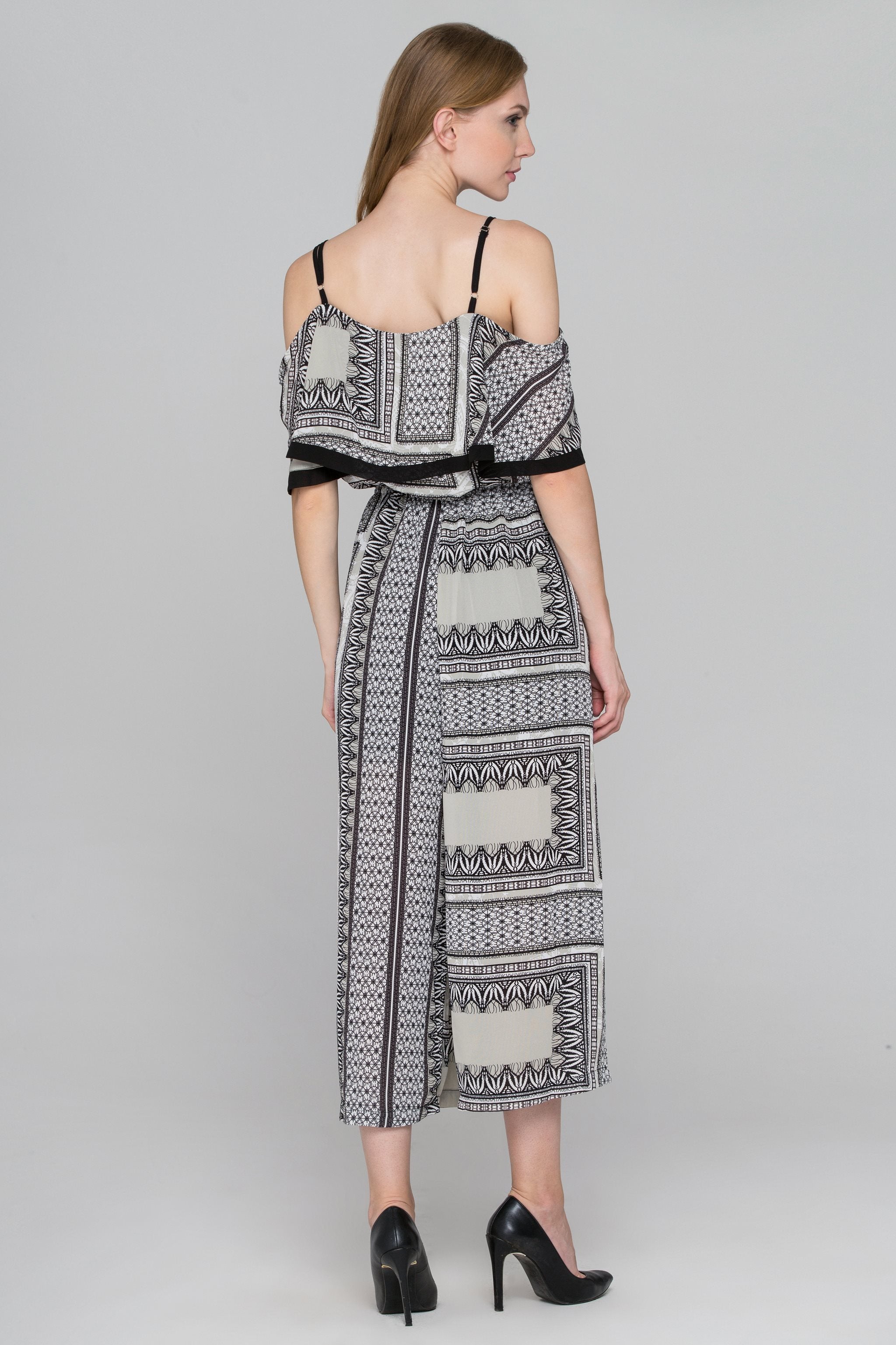 Frame Printed Cold Shoulder Jumpsuit - ownthelooks-Development