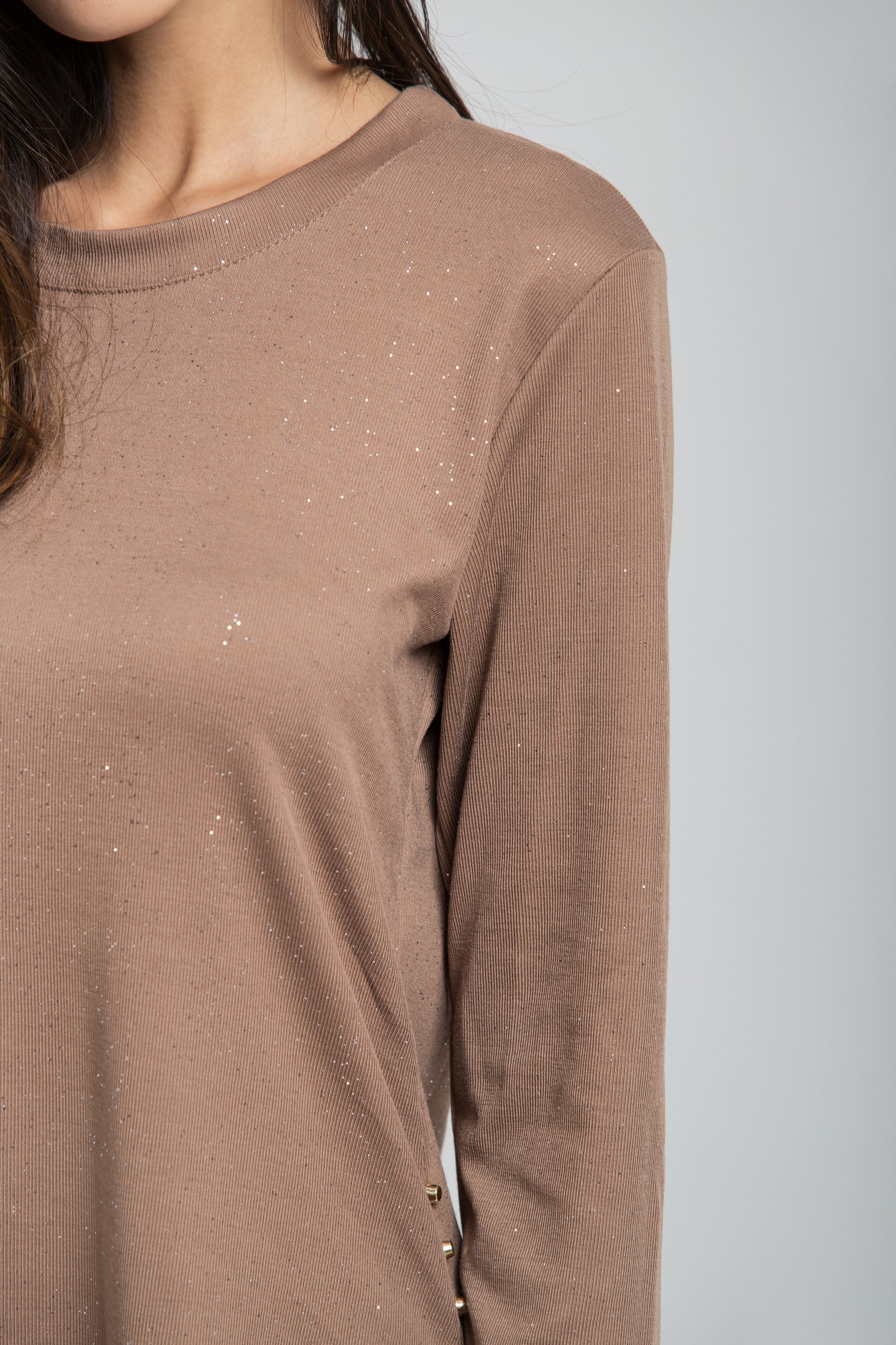Glitter Sand Sleeved Tunic Top - ownthelooks-Development
