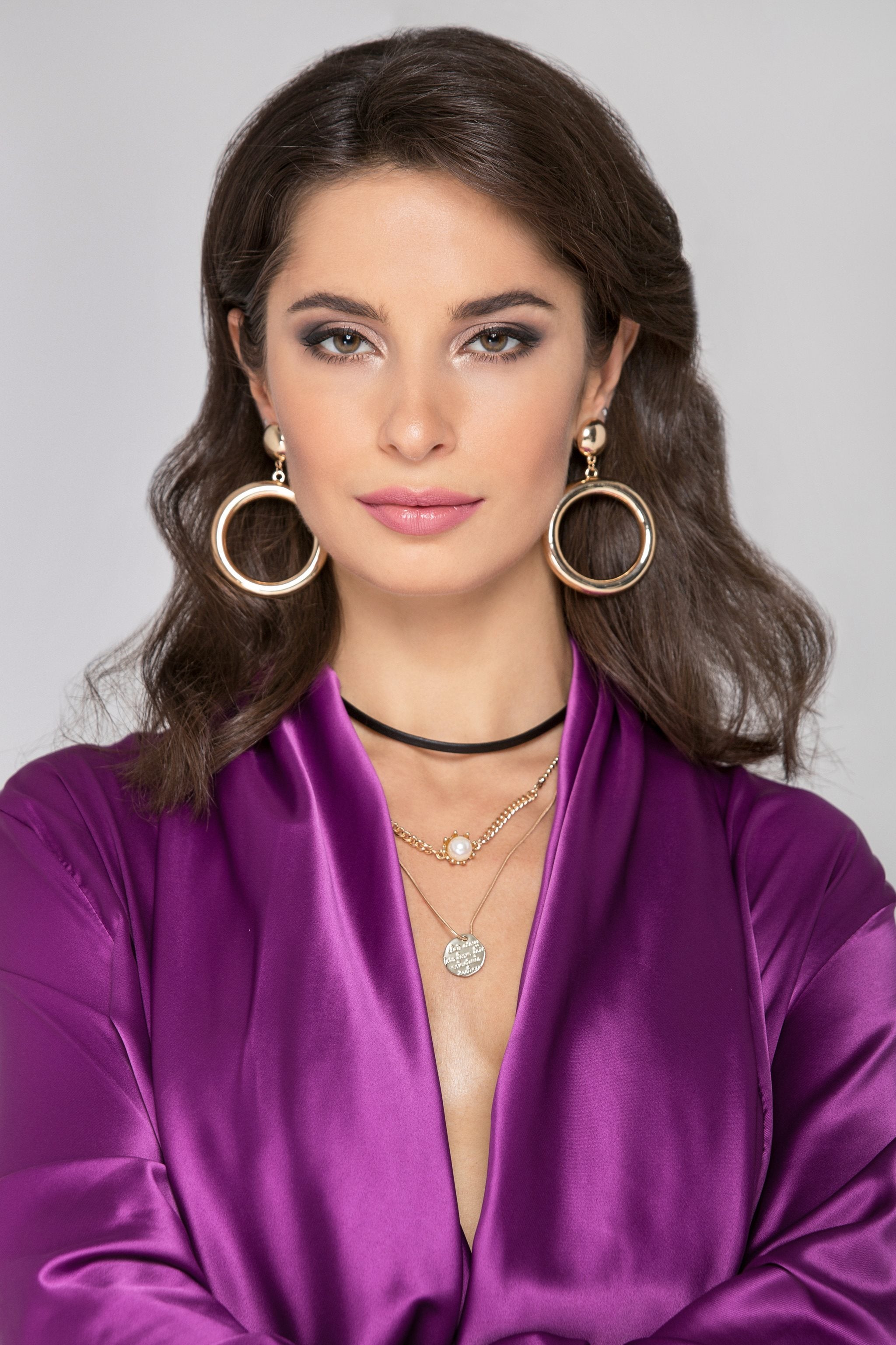 Gold Button Hoop Earrings - ownthelooks-Development