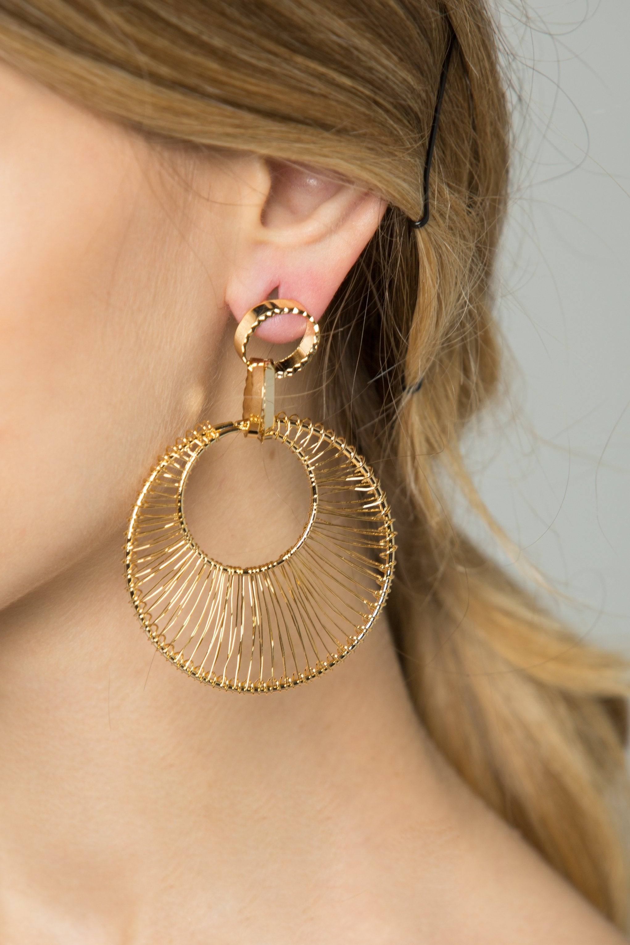Gold Dreamcatcher Hoop Earrings - ownthelooks-Development