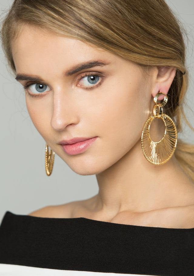 Gold Dreamcatcher Hoop Earrings - ownthelooks-Development