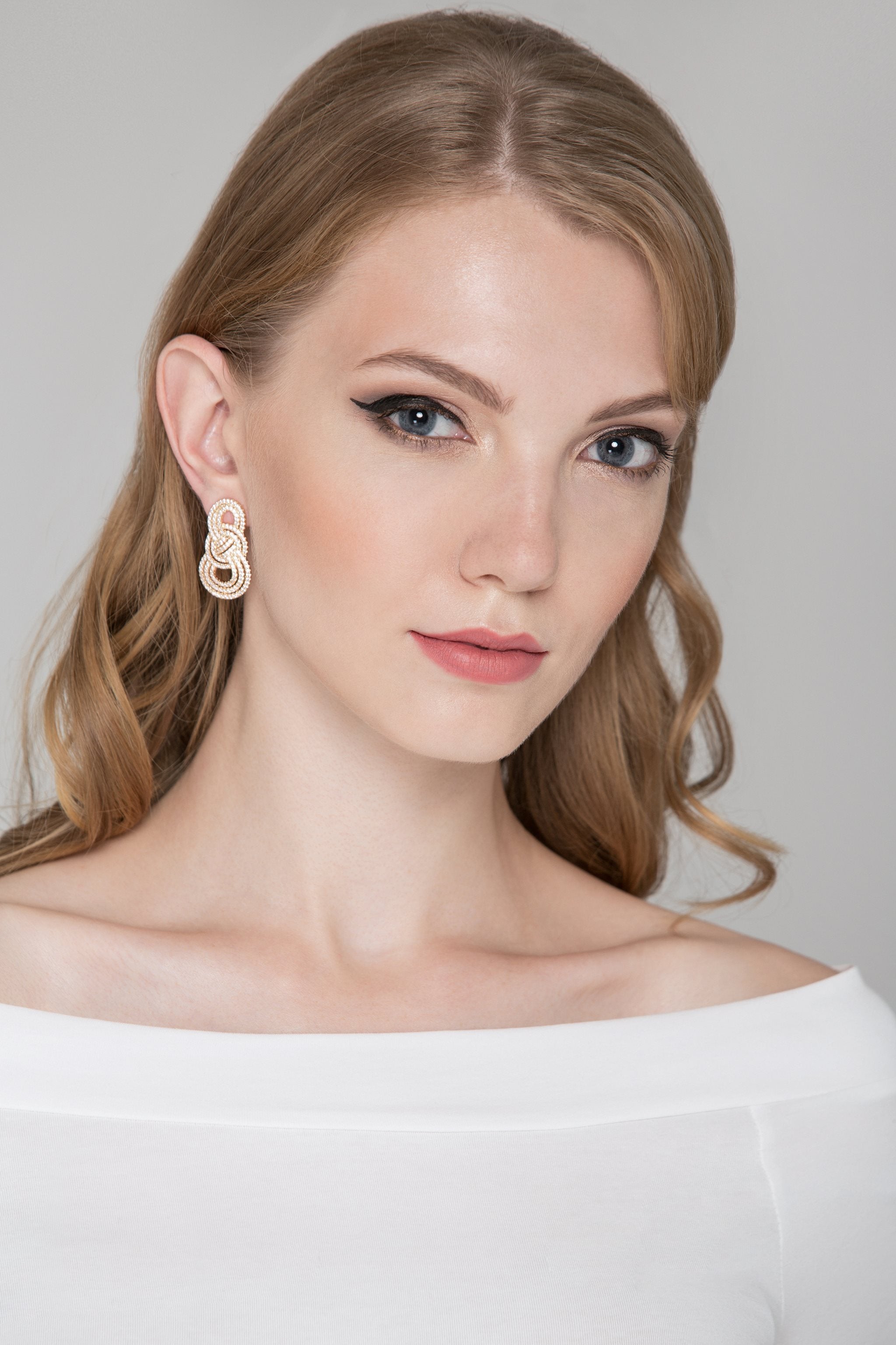 Gold Infinity Loop Diamond Earrings - ownthelooks-Development