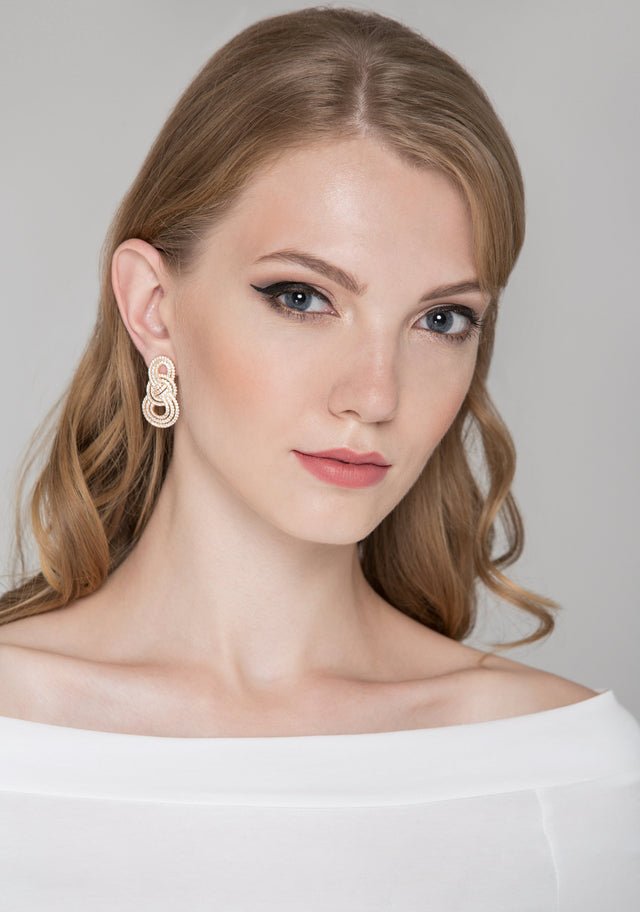 Gold Infinity Loop Diamond Earrings - ownthelooks-Development