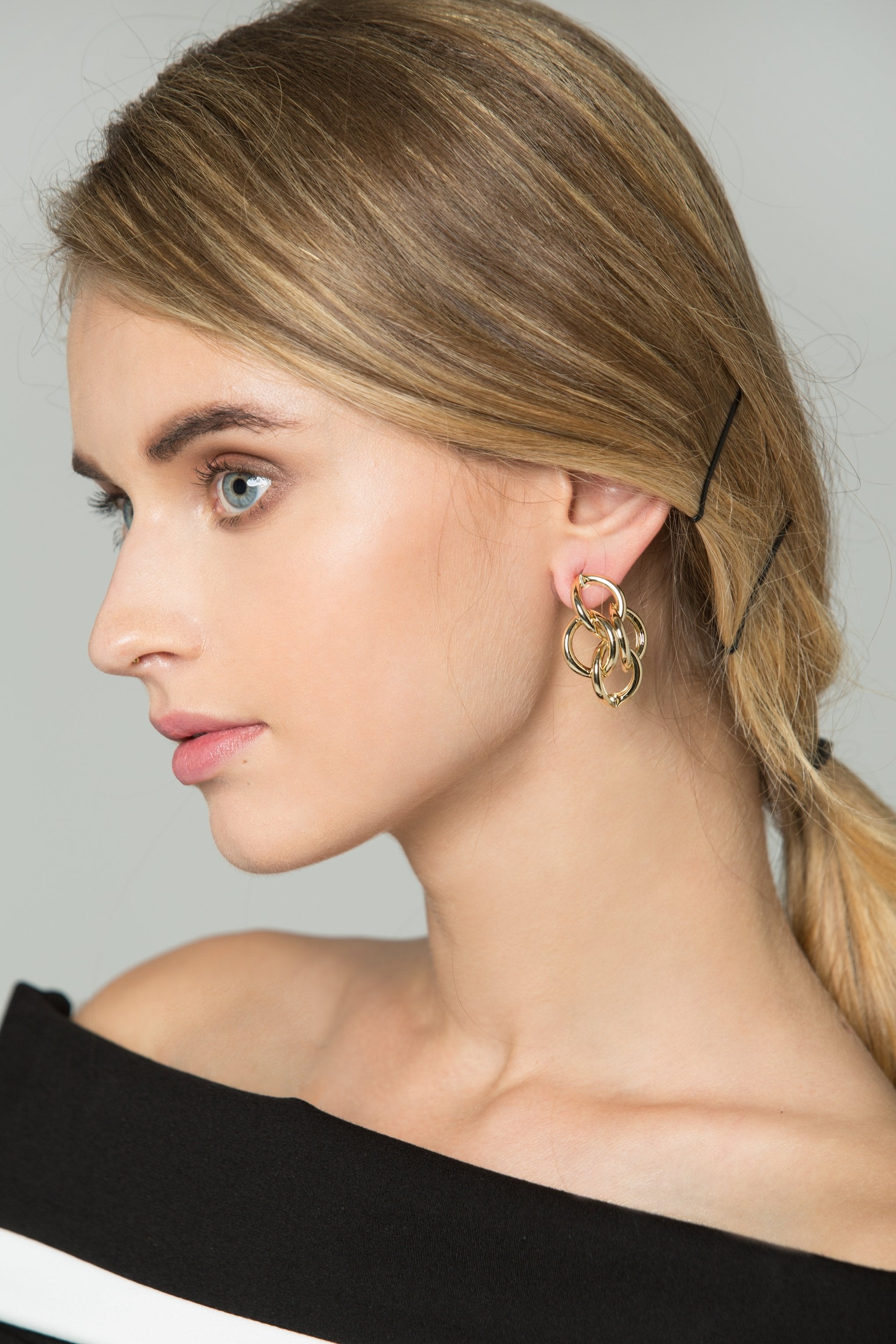 Gold Quad Round-twined Earrings - ownthelooks-Development