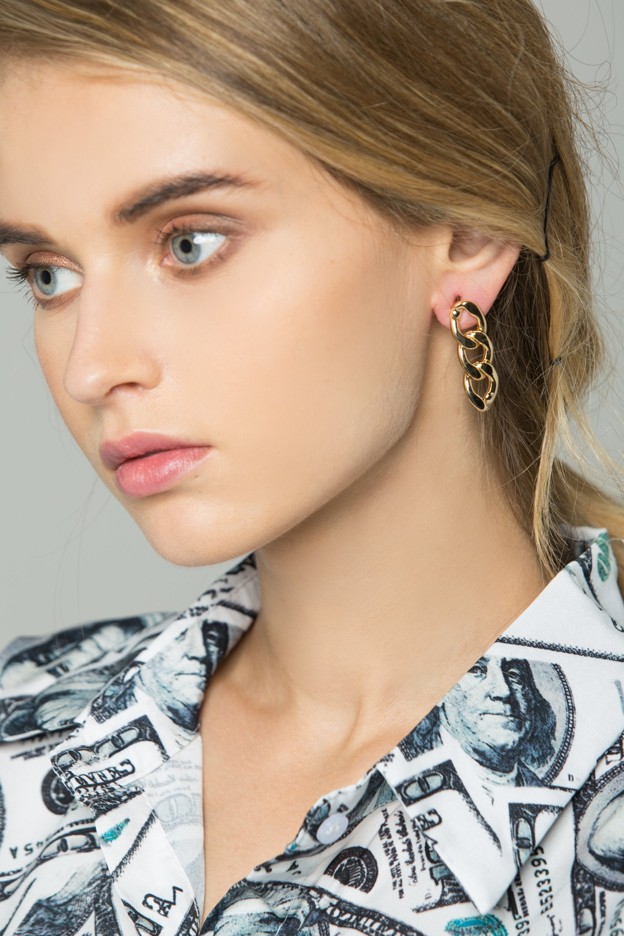 Gold Tri-chain Earrings - ownthelooks-Development