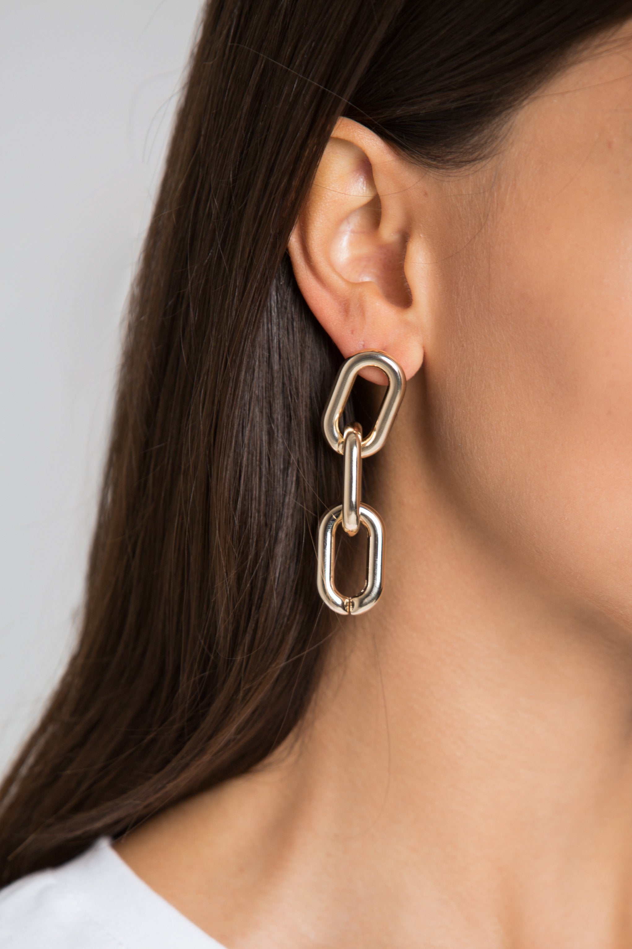 Gold Uneven Chain Earrings - ownthelooks-Development