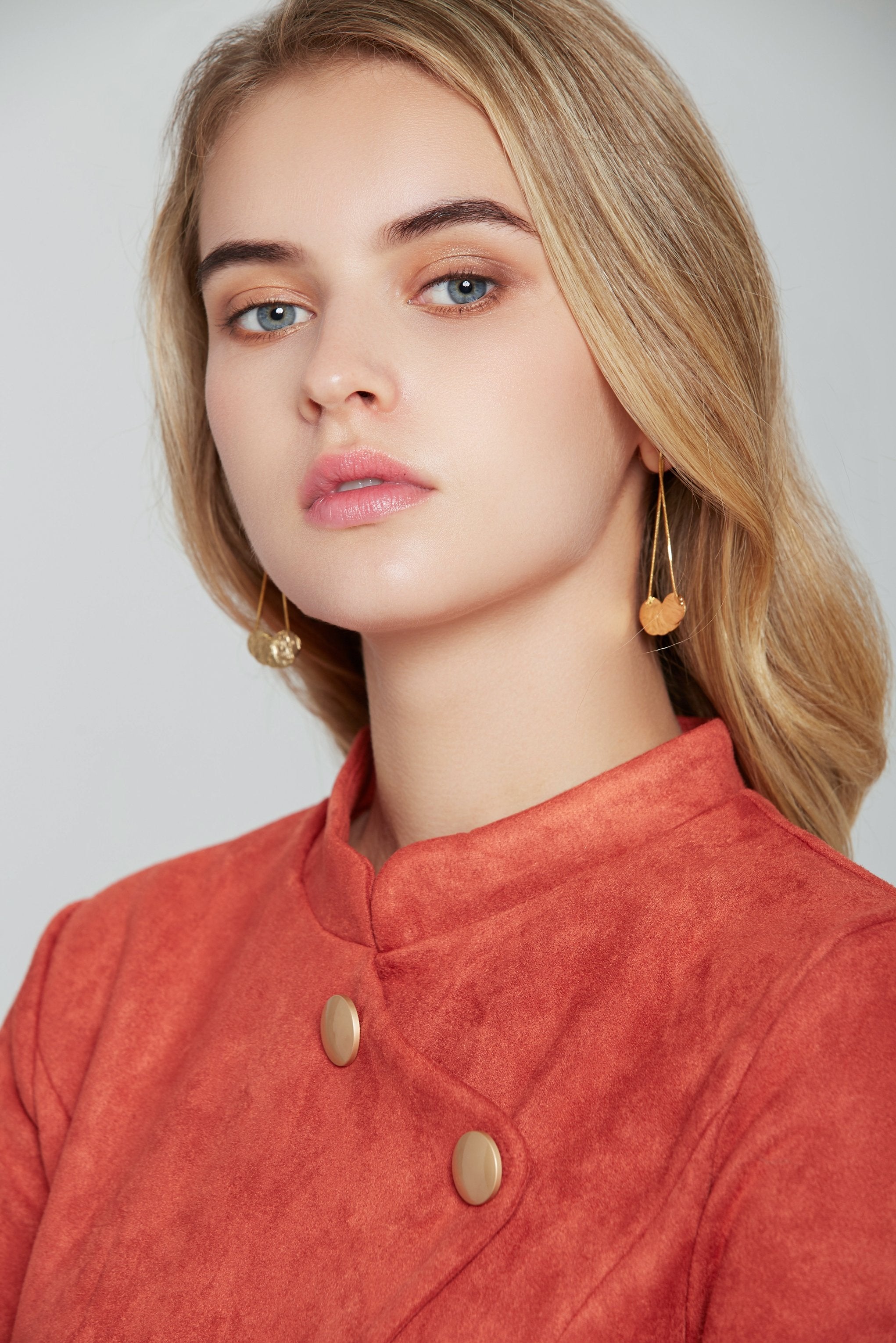 Gold and Mini Round Plates Tassel Earrings - ownthelooks-Development