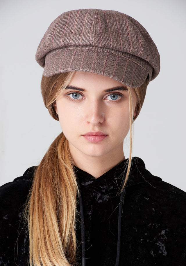 Grey Plaid News Boy Beret Hat - ownthelooks-Development