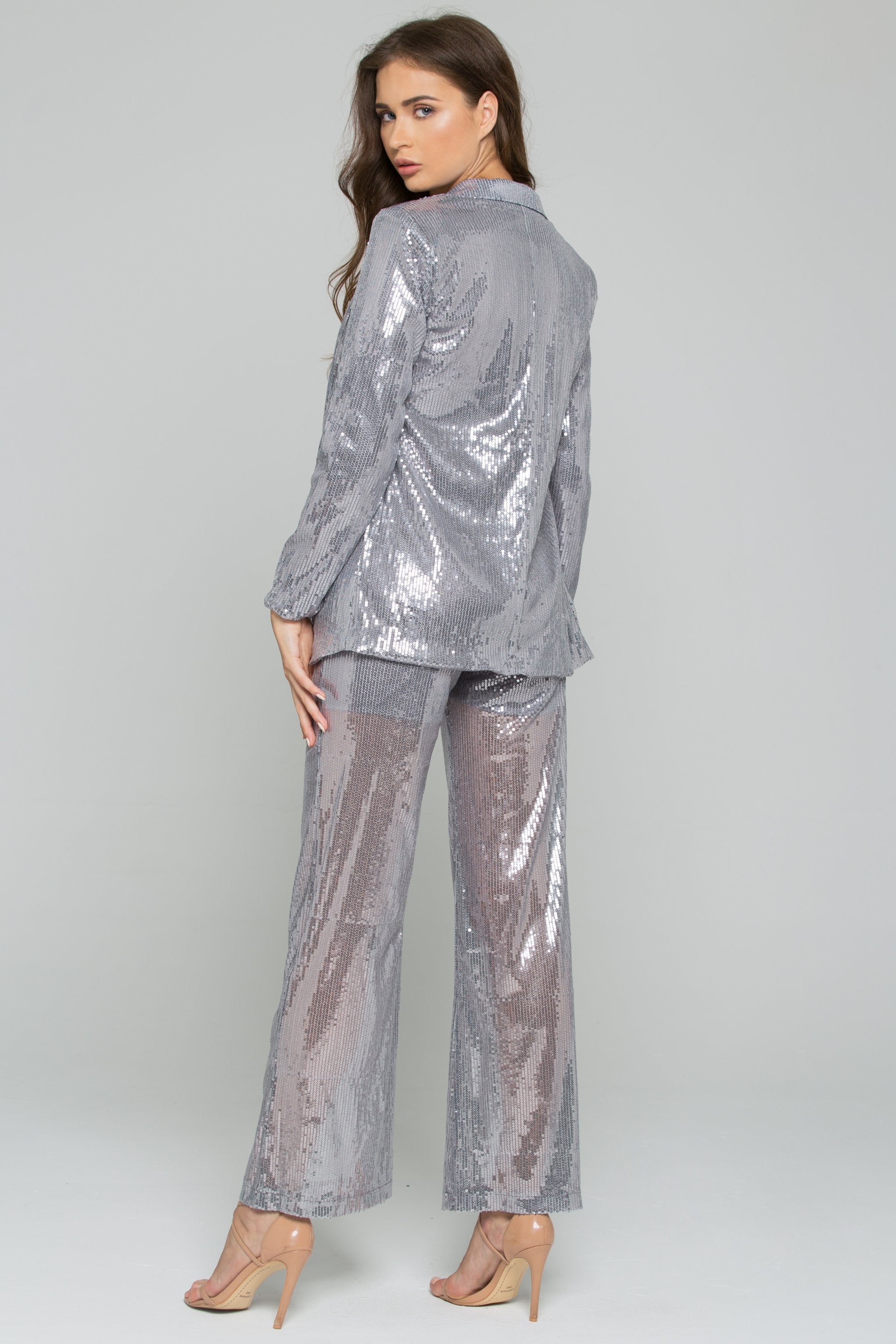 Grey Sequined Pantsuit - ownthelooks-Development