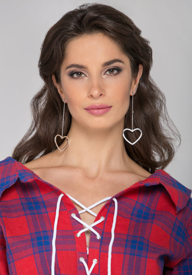 Heart Loop Drop Earrings - ownthelooks-Development