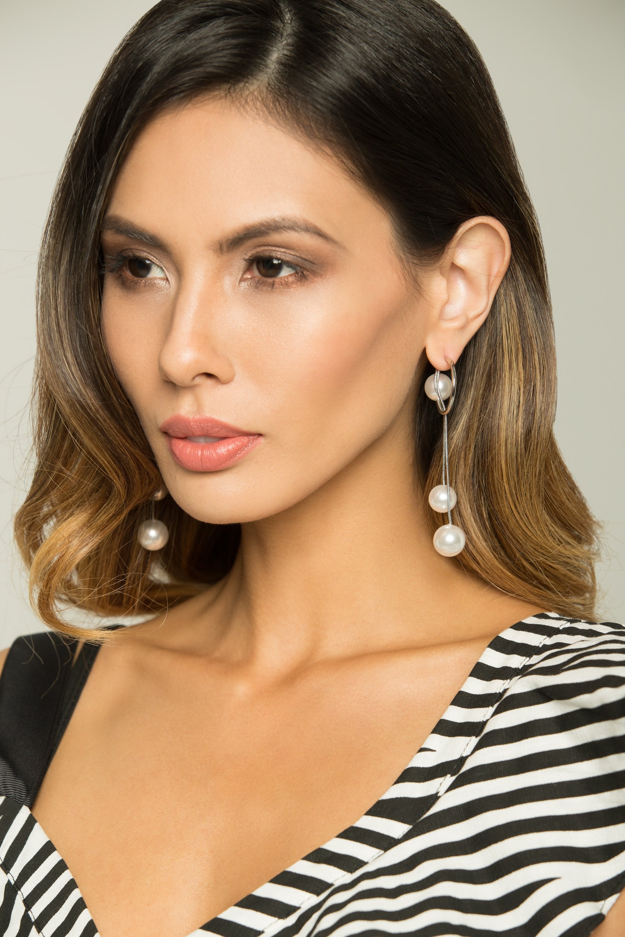 Hoop and Faux Pearl Drop Earrings - ownthelooks-Development