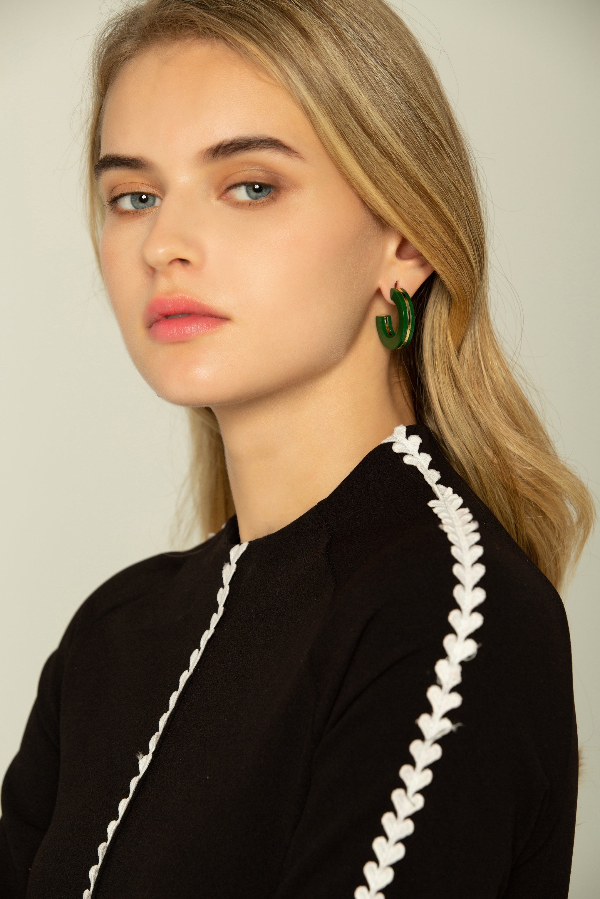 Jade Resin Hoop Earrings - ownthelooks-Development