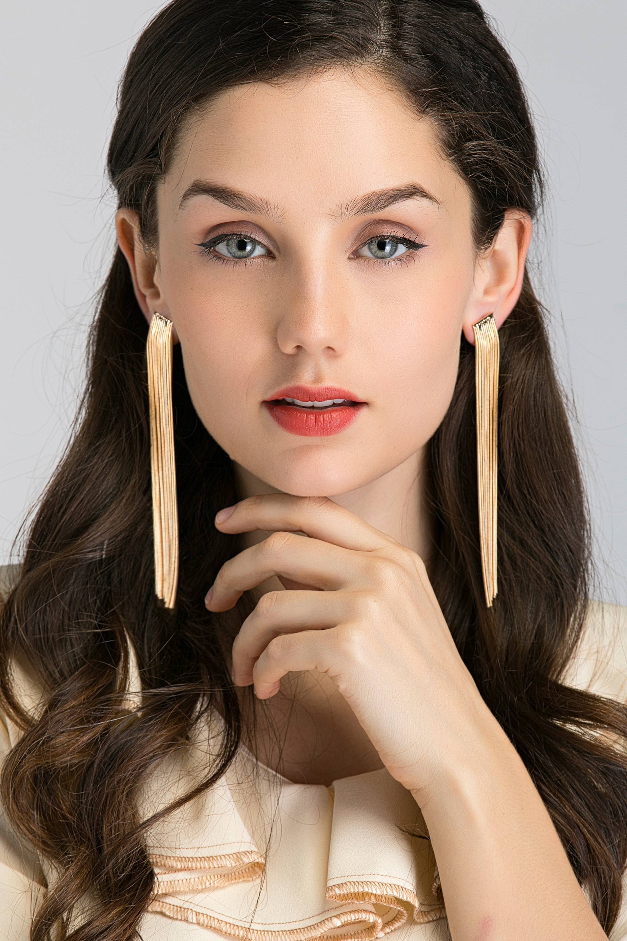 Long Gold Tassel Earrings - ownthelooks-Development